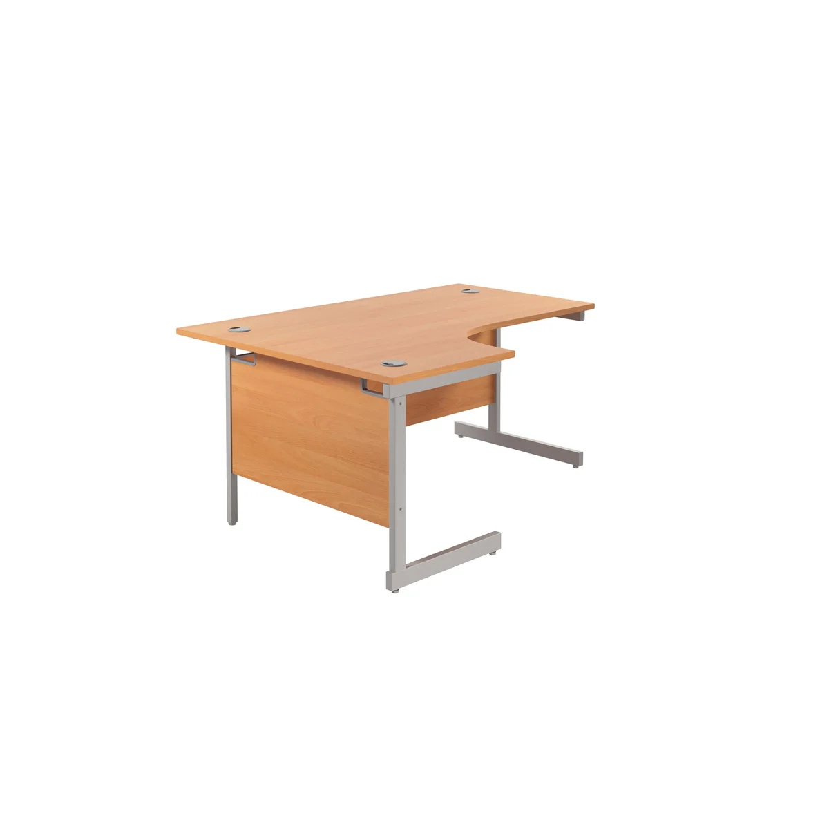 Jemini Radial Left Hand Cantilever Desk 1600x1200x730mm Beech/Silver KF801721 - Image 3