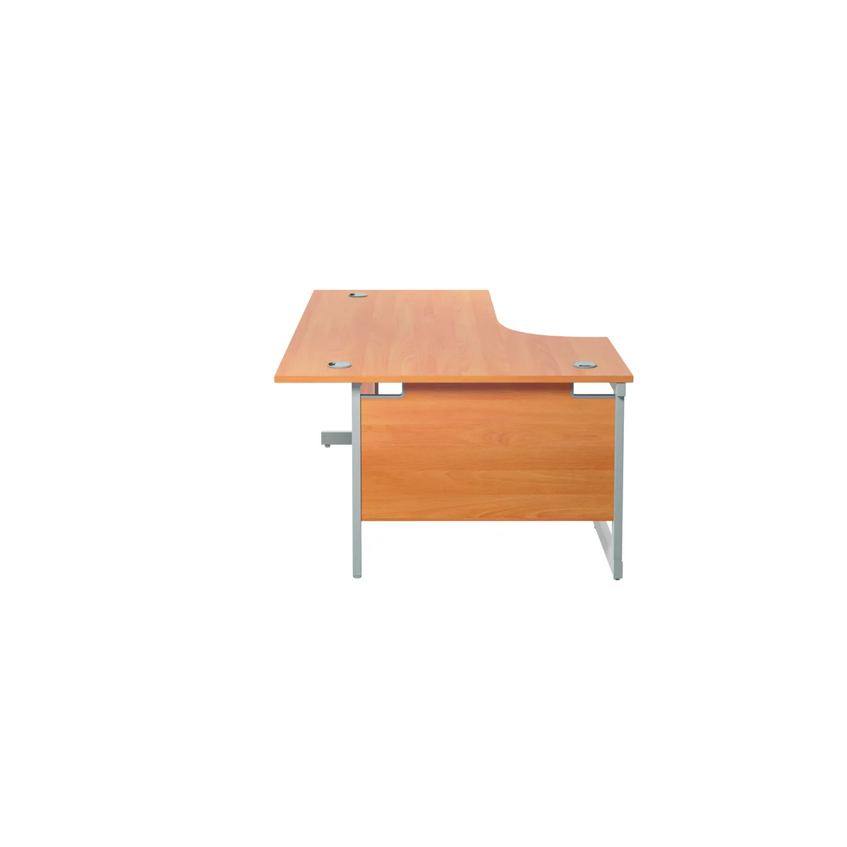 Jemini Radial Left Hand Cantilever Desk 1600x1200x730mm Beech/Silver KF801721 - Image 4