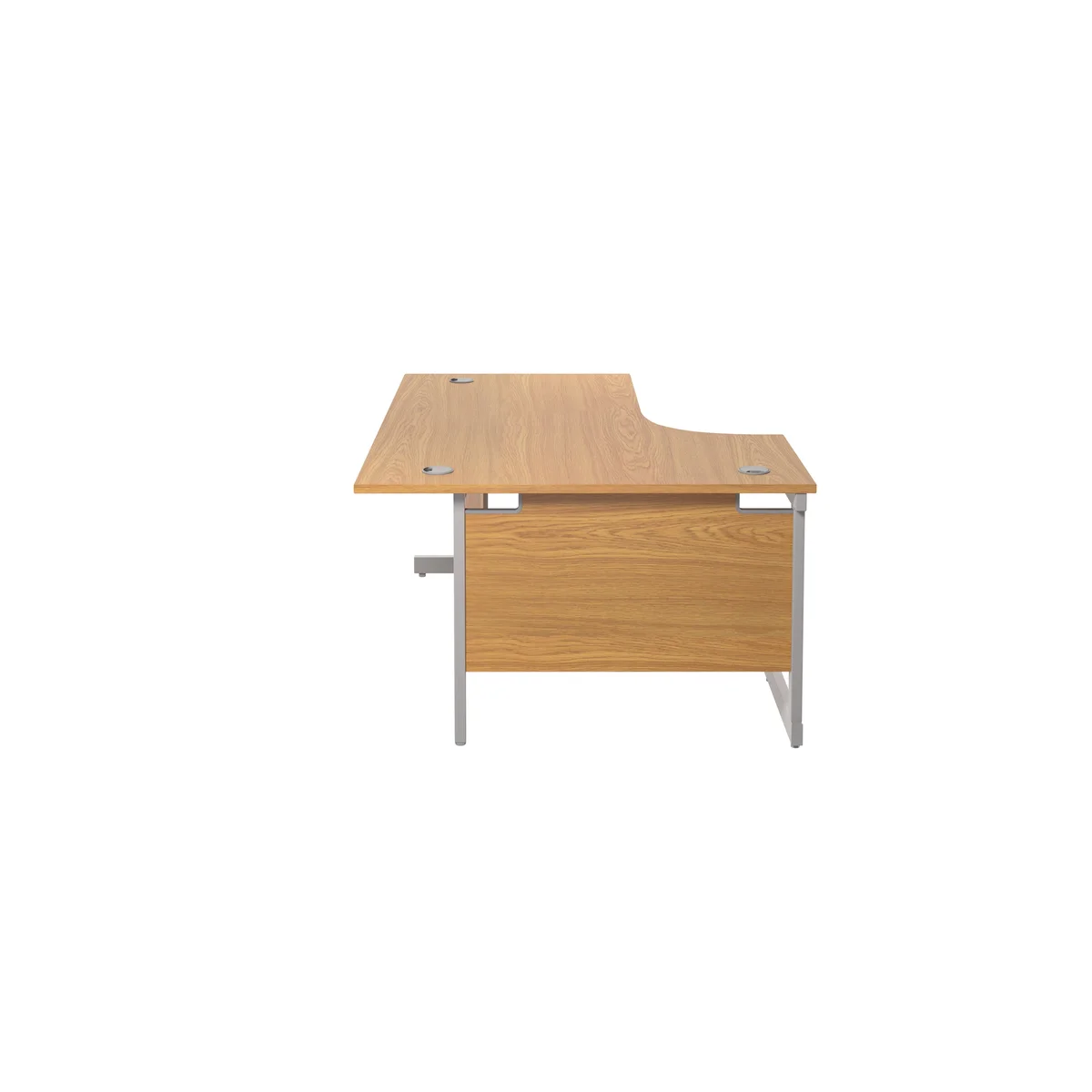 Jemini Radial Left Hand Cantilever Desk 1600x1200x730mm Nova Oak/Silver KF801740 - Image 2