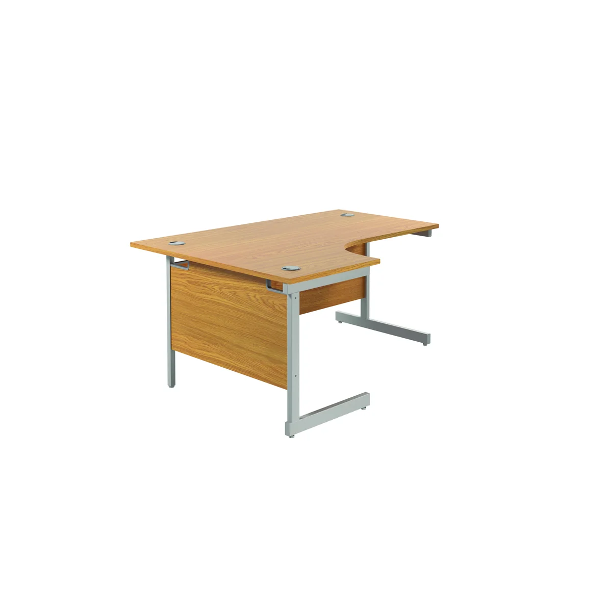 Jemini Radial Left Hand Cantilever Desk 1600x1200x730mm Nova Oak/Silver KF801740 - Image 4