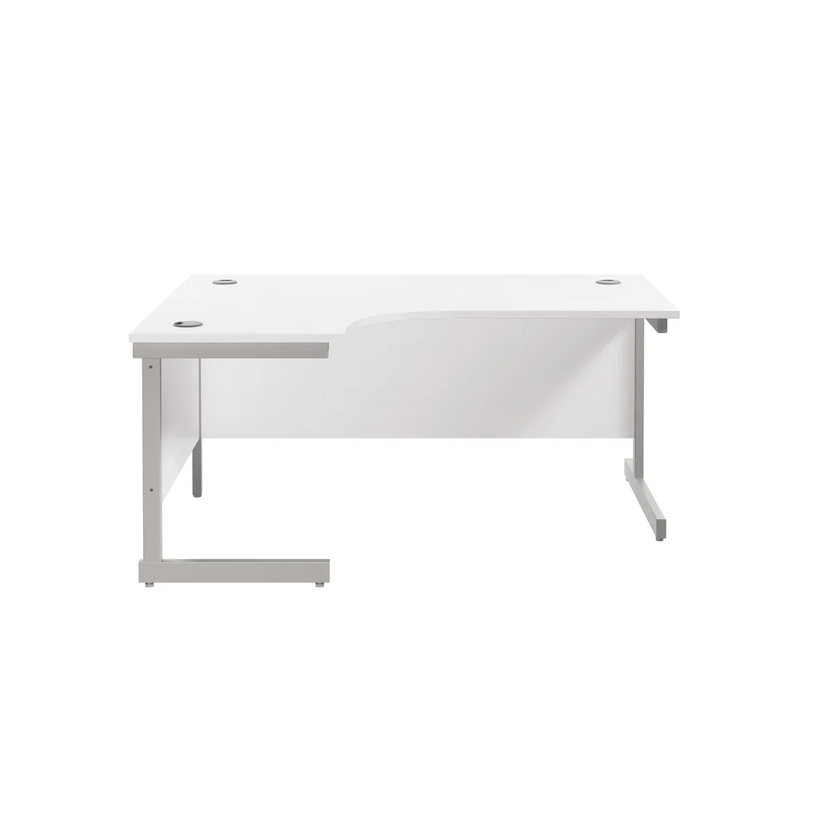 Jemini Radial Left Hand Cantilever Desk 1600x1200x730mm White/Silver KF801756 - Image 2