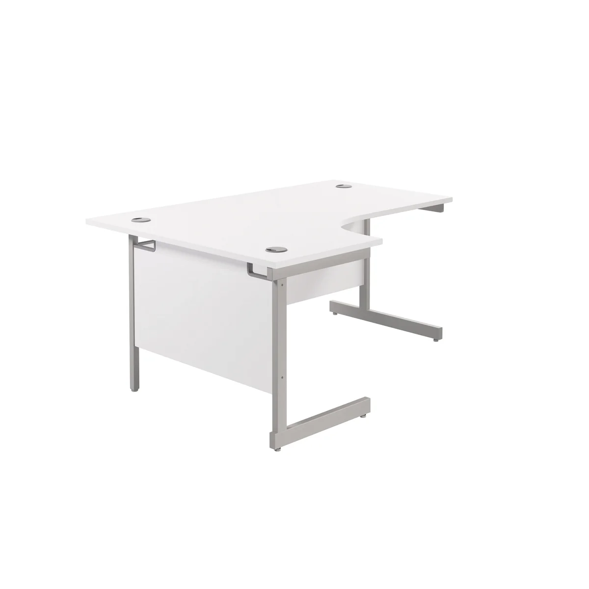 Jemini Radial Left Hand Cantilever Desk 1600x1200x730mm White/Silver KF801756 - Image 3