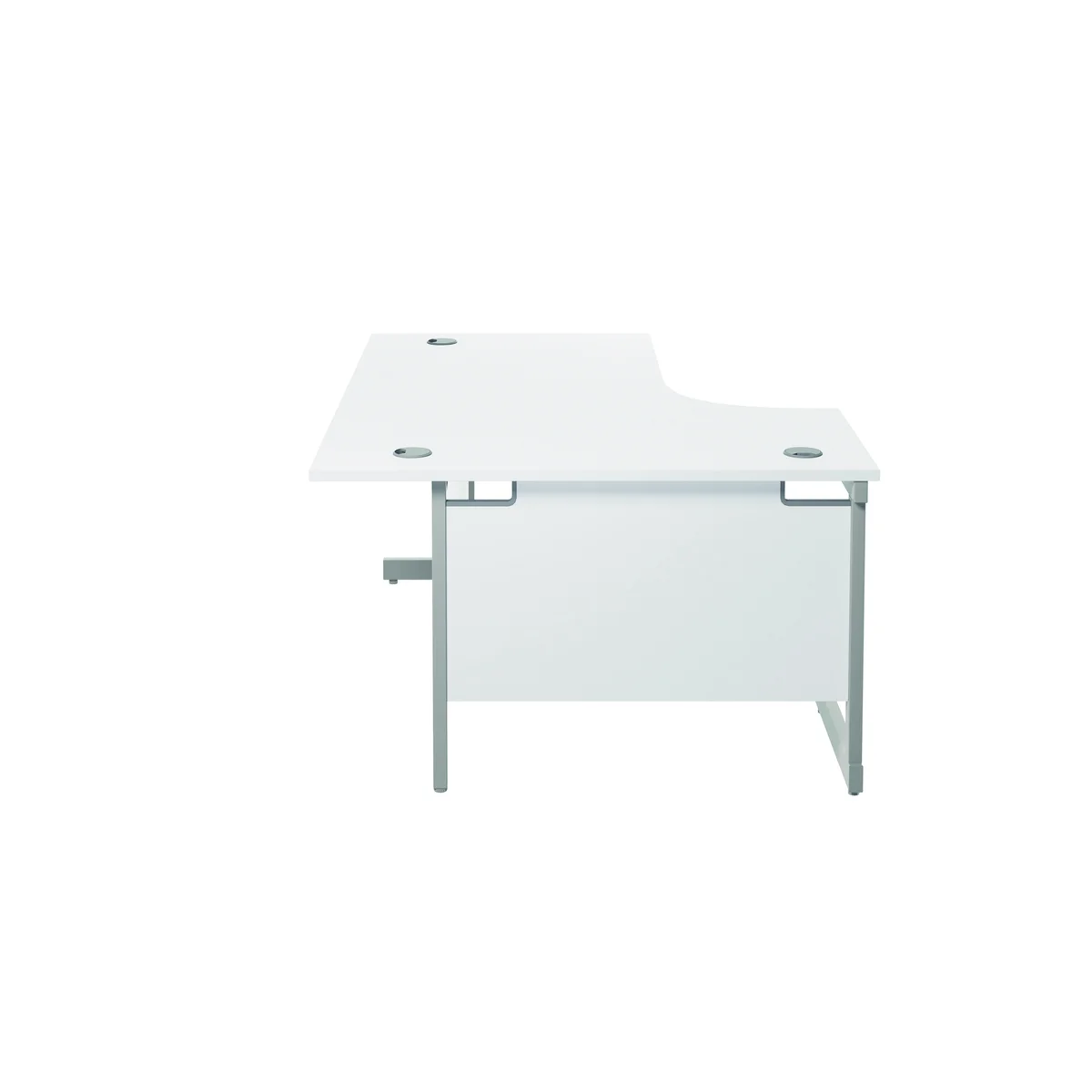 Jemini Radial Left Hand Cantilever Desk 1600x1200x730mm White/Silver KF801756 - Image 4