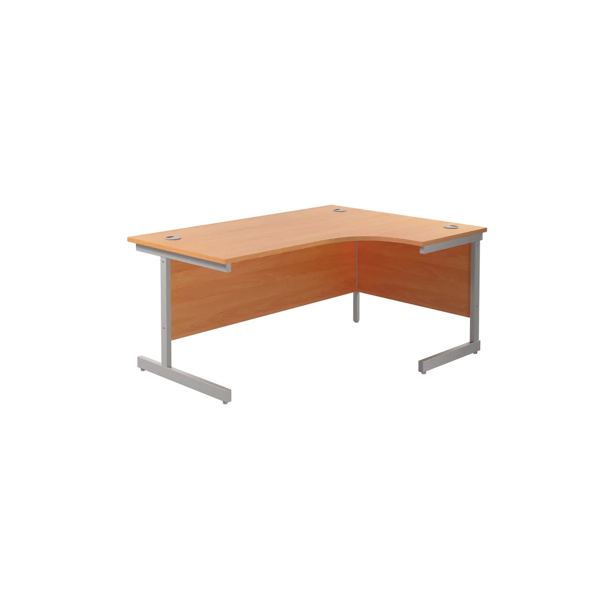 Jemini Radial Right Hand Cantilever Desk 1600x1200x730mm Beech/Silver KF801784 - Image 1