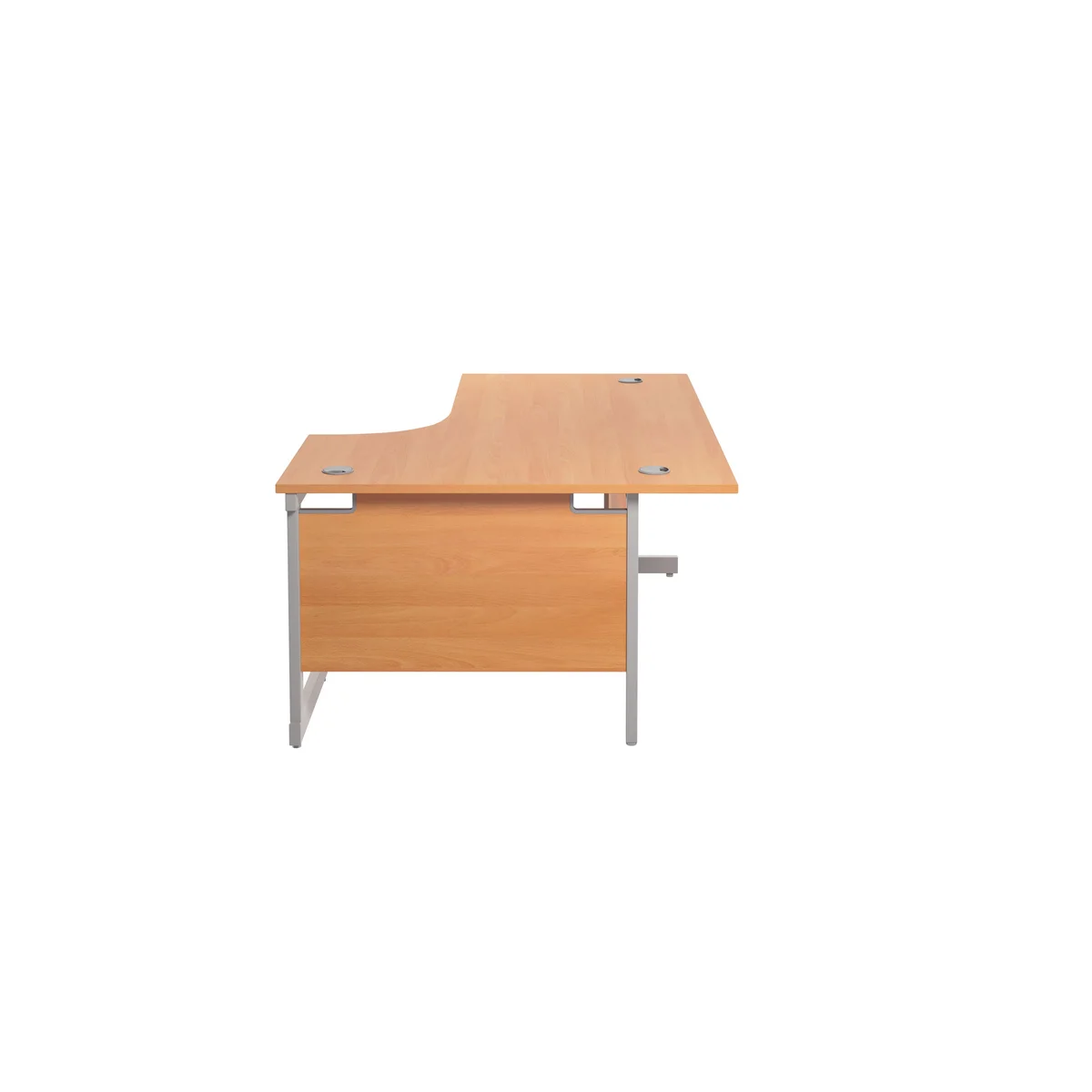 Jemini Radial Right Hand Cantilever Desk 1600x1200x730mm Beech/Silver KF801784 - Image 2