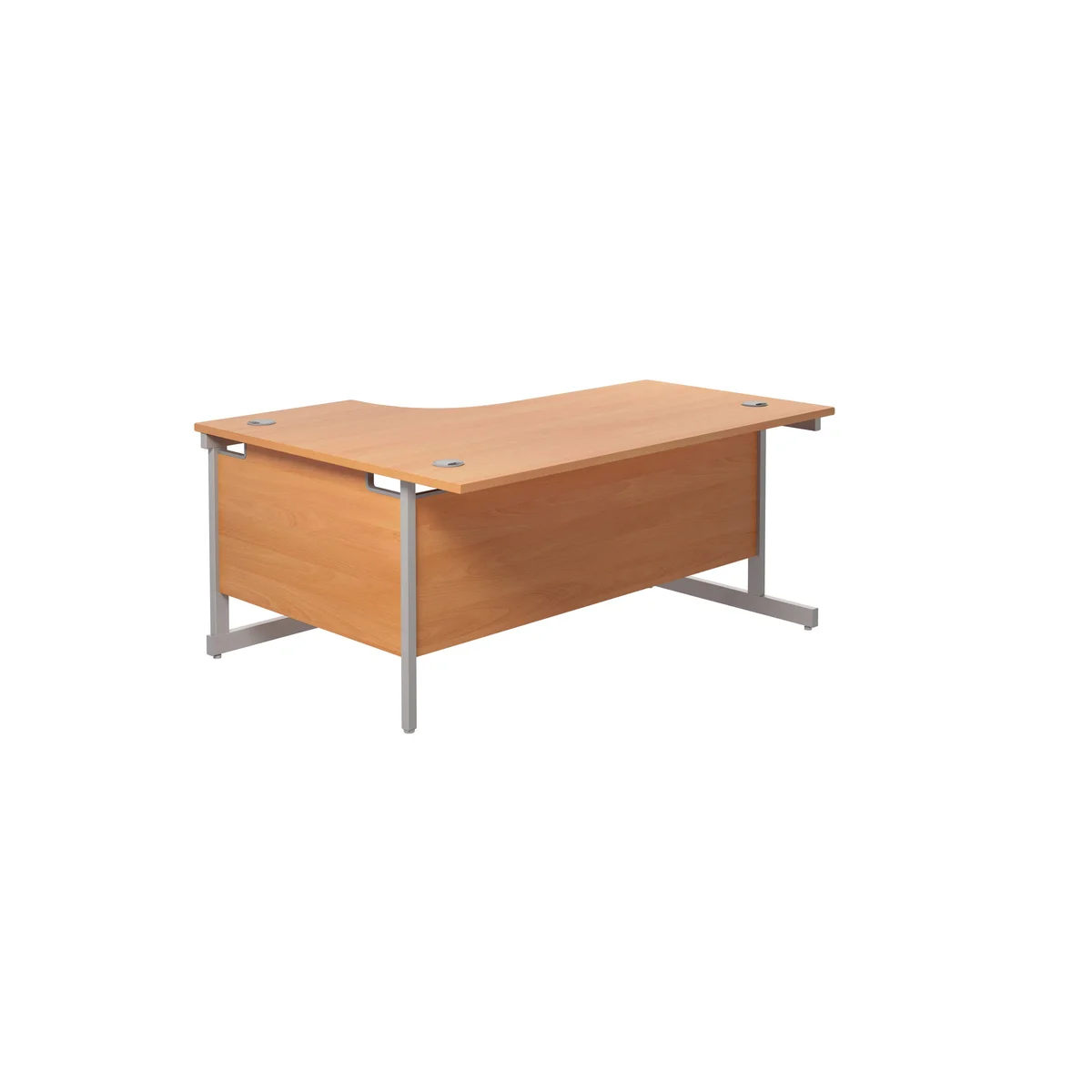 Jemini Radial Right Hand Cantilever Desk 1600x1200x730mm Beech/Silver KF801784 - Image 3