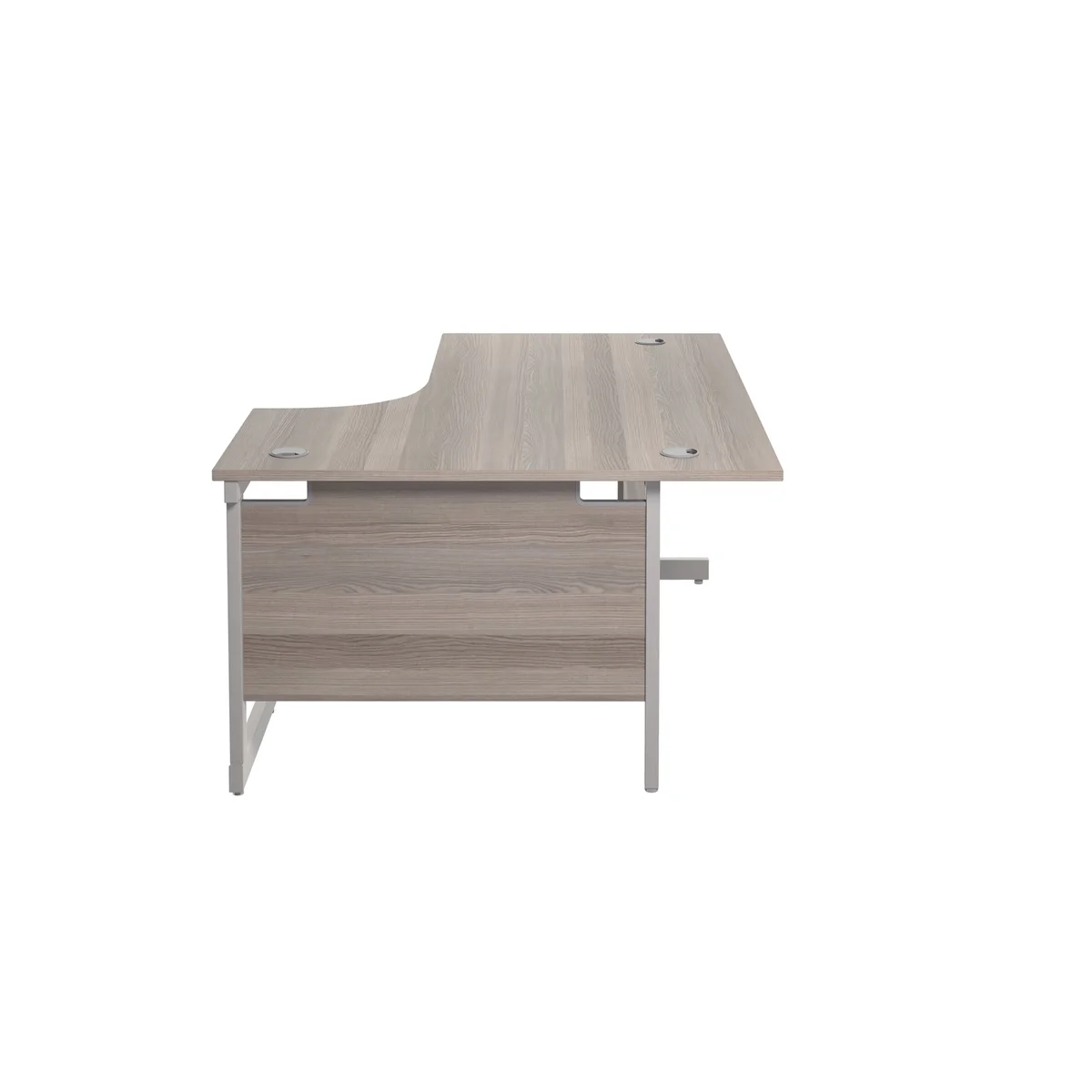 Jemini Radial Right Hand Cantilever Desk 1600x1200x730mm Grey Oak/Silver KF801790 - Image 3