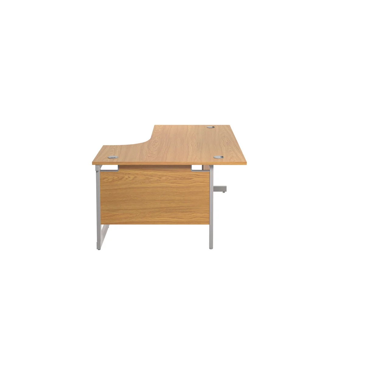 Jemini Radial Right Hand Cantilever Desk 1600x1200x730mm Nova Oak/Silver KF801805 - Image 2