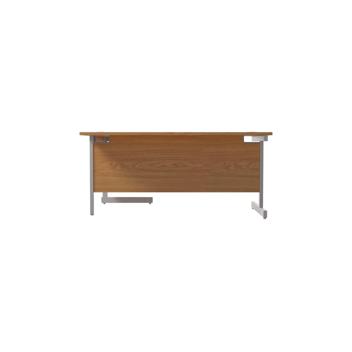 Jemini Radial Right Hand Cantilever Desk 1600x1200x730mm Nova Oak/Silver KF801805 - Image 3