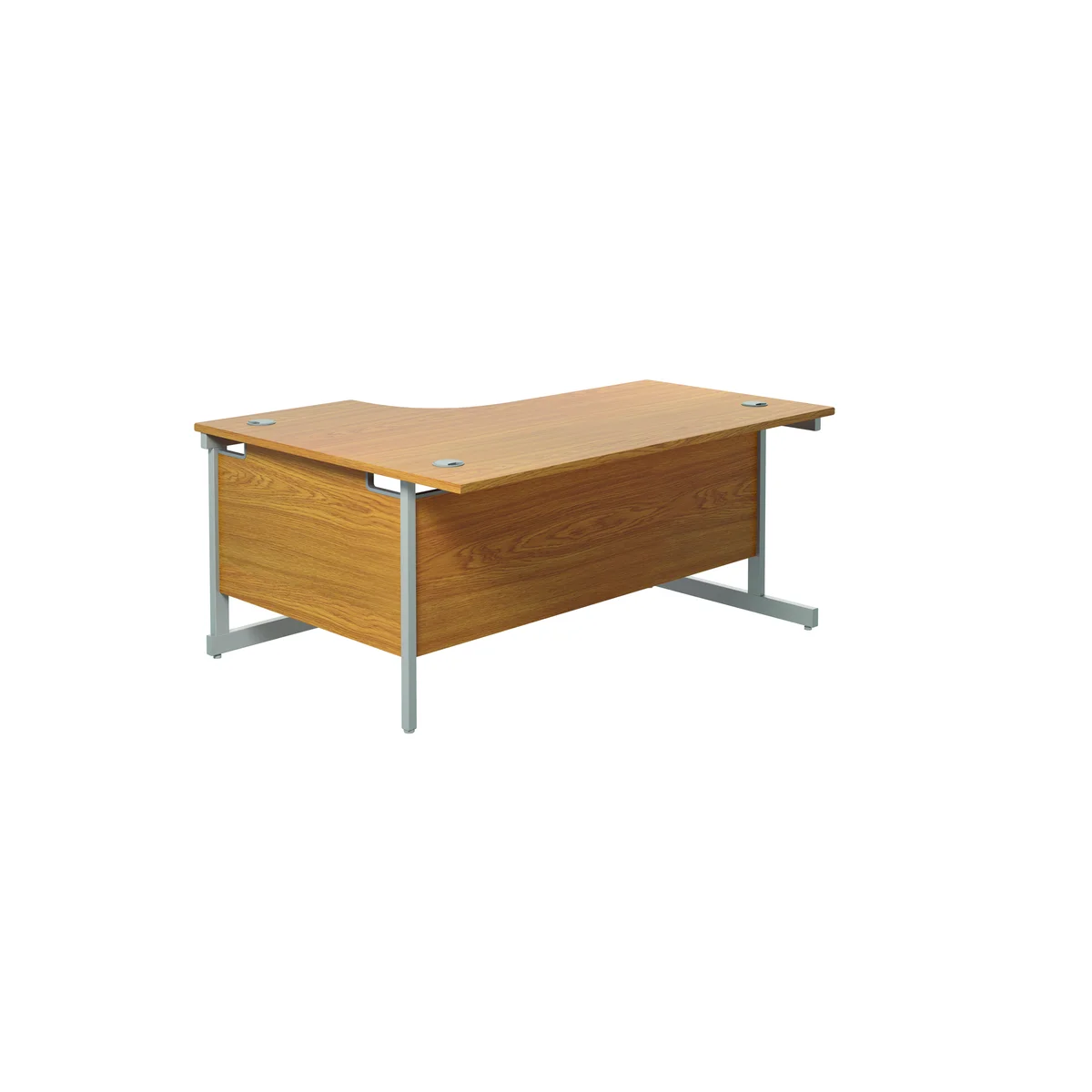 Jemini Radial Right Hand Cantilever Desk 1600x1200x730mm Nova Oak/Silver KF801805 - Image 4