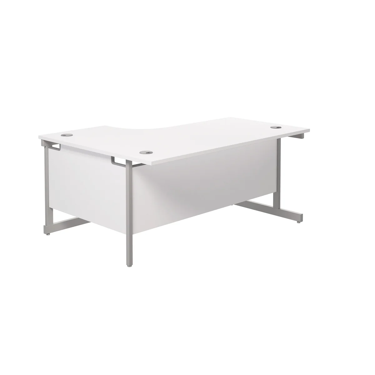Jemini Radial Right Hand Cantilever Desk 1600x1200x730mm White/Silver KF801811 - Image 2