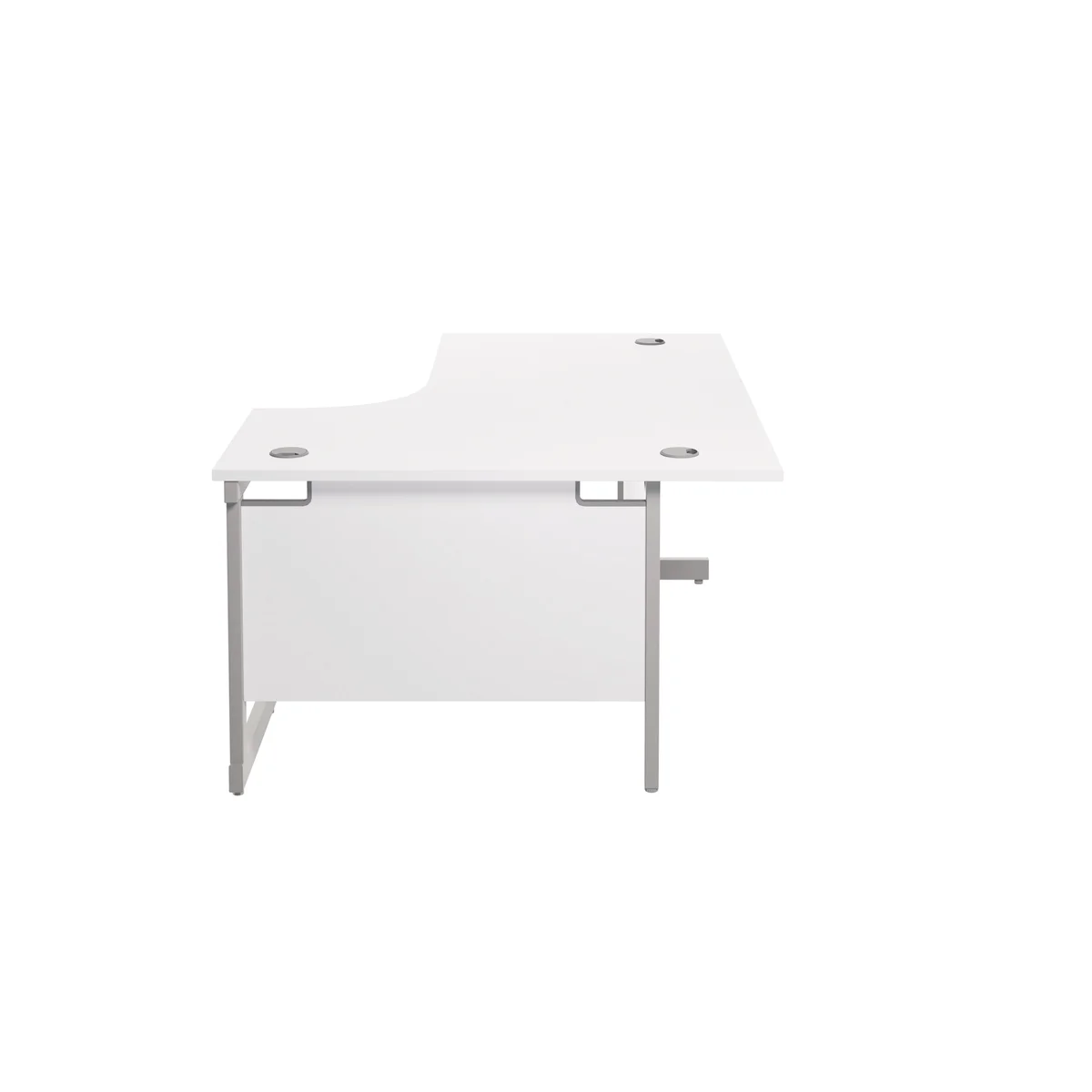 Jemini Radial Right Hand Cantilever Desk 1600x1200x730mm White/Silver KF801811 - Image 3