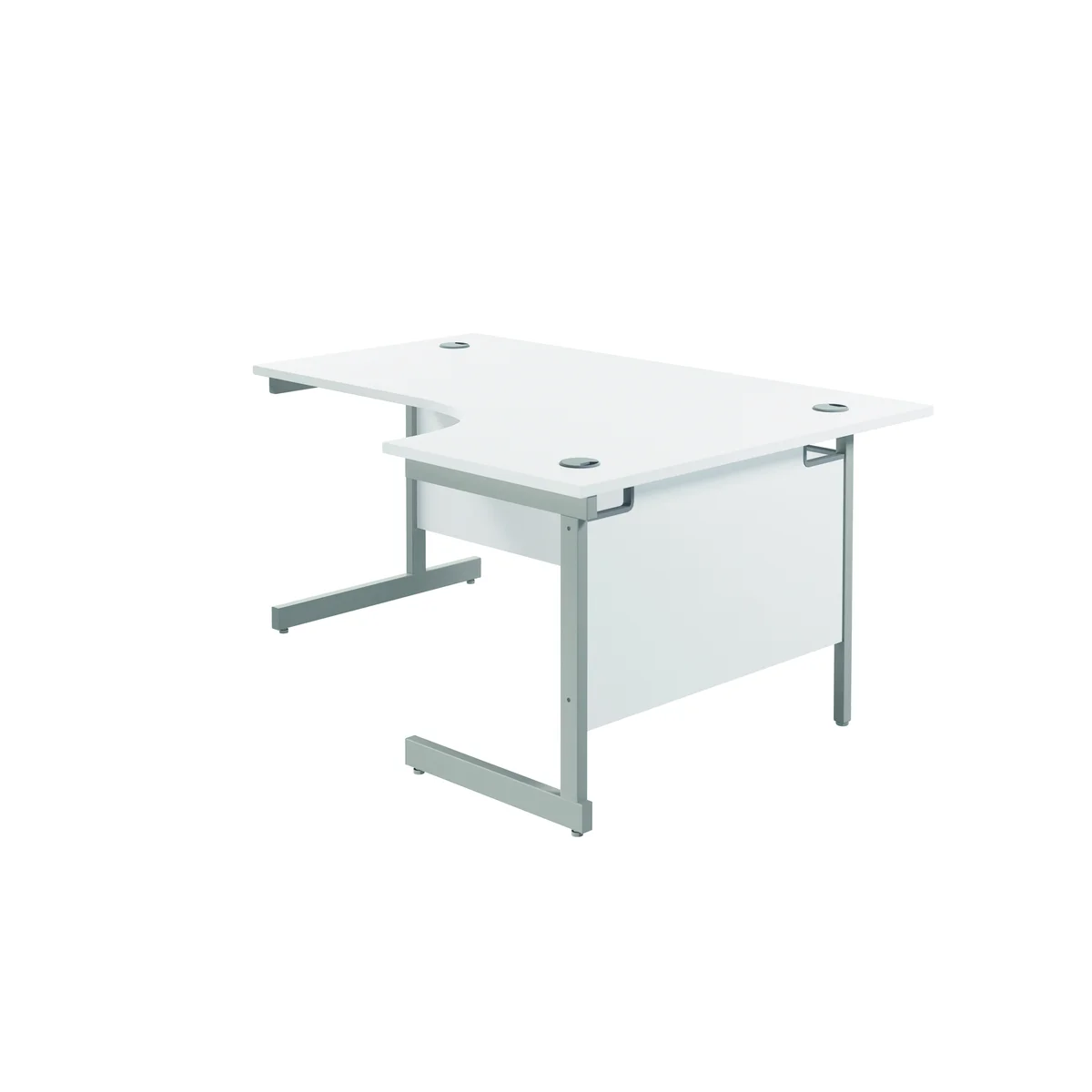 Jemini Radial Right Hand Cantilever Desk 1600x1200x730mm White/Silver KF801811 - Image 4