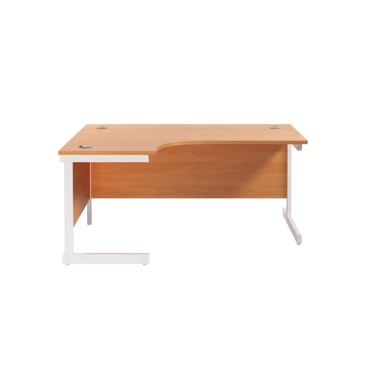 Jemini Radial Left Hand Cantilever Desk 1600x1200x730mm Beech/White KF801846 - Image 2