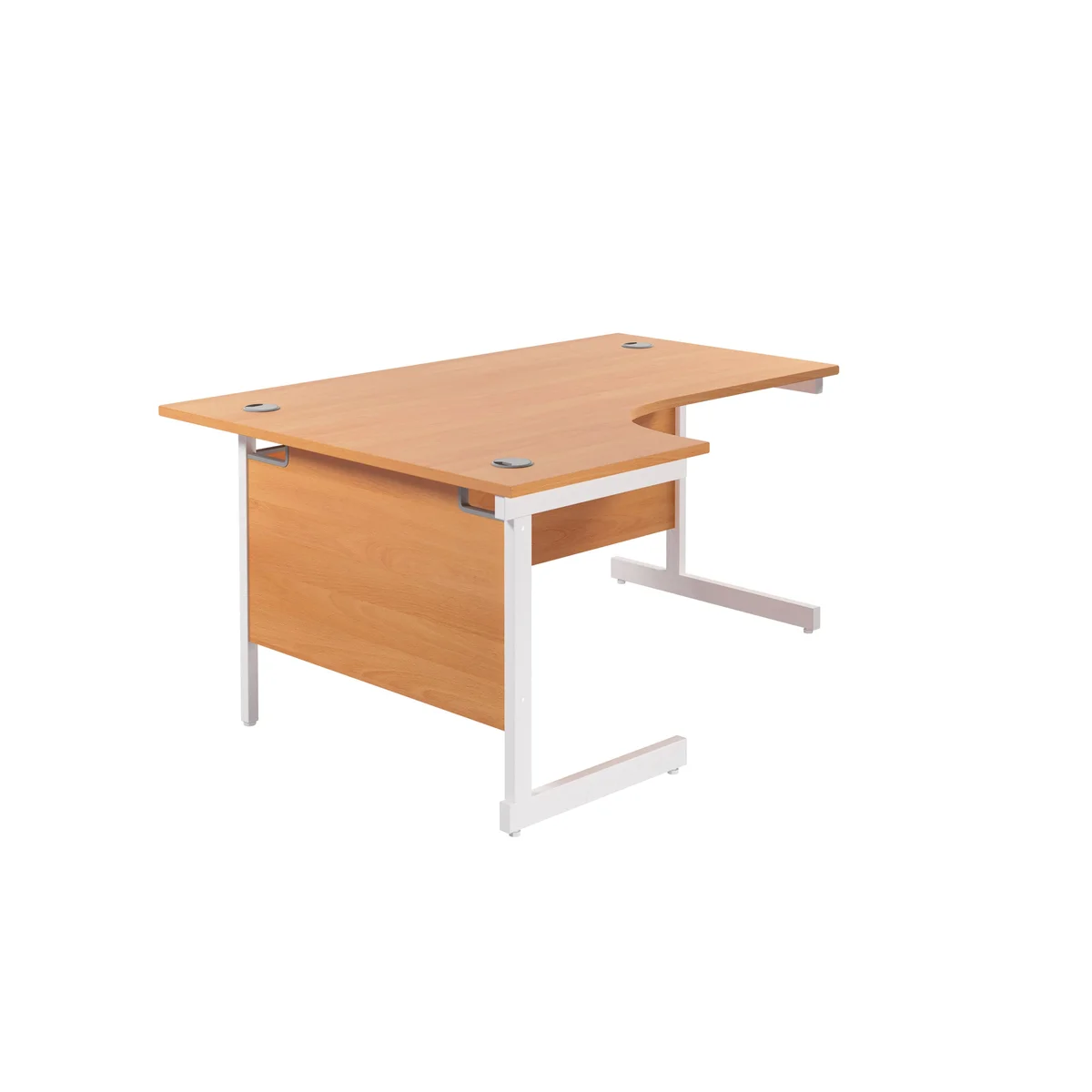 Jemini Radial Left Hand Cantilever Desk 1600x1200x730mm Beech/White KF801846 - Image 3