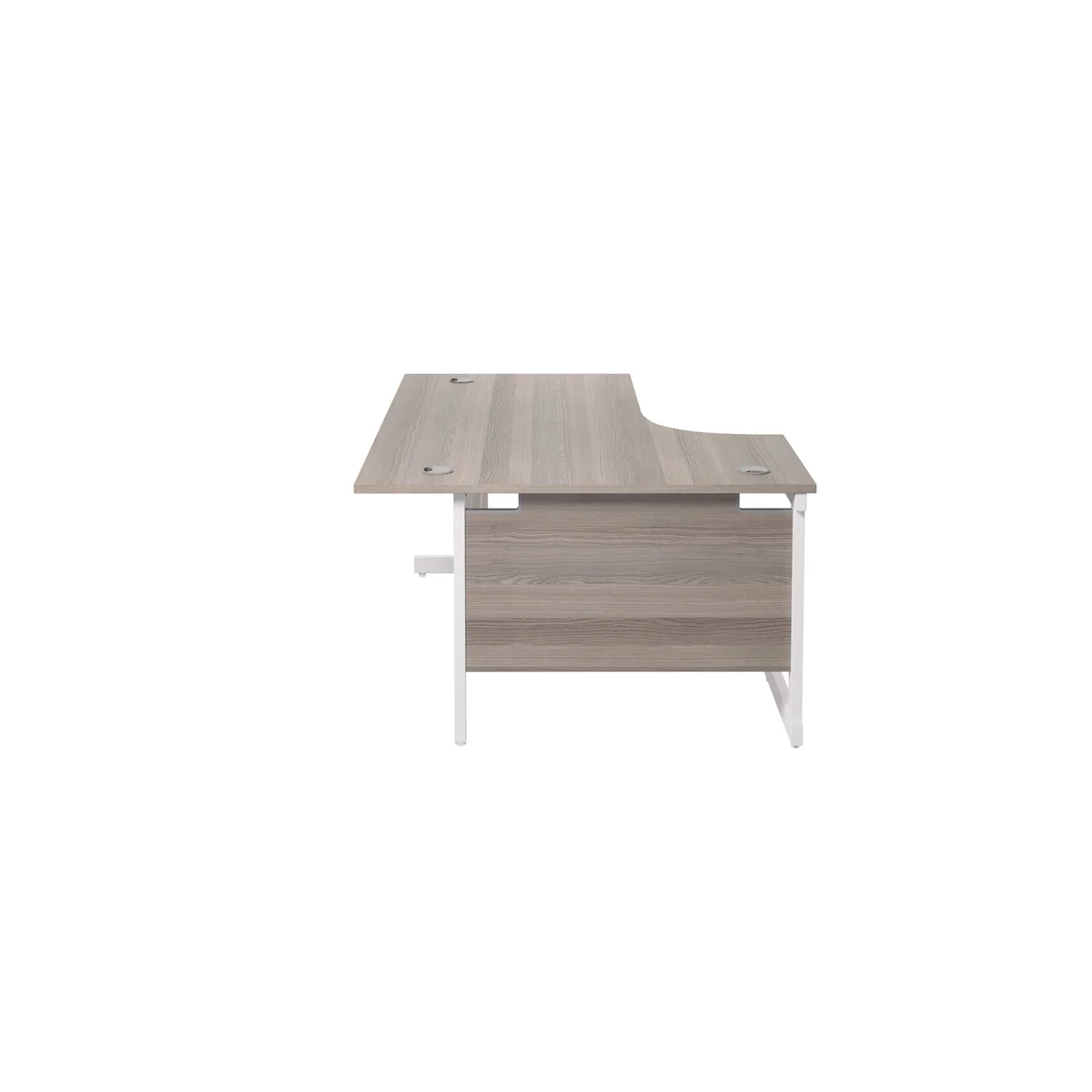 Jemini Radial Left Hand Cantilever Desk 1600x1200x730mm Grey Oak/White KF801852 - Image 2