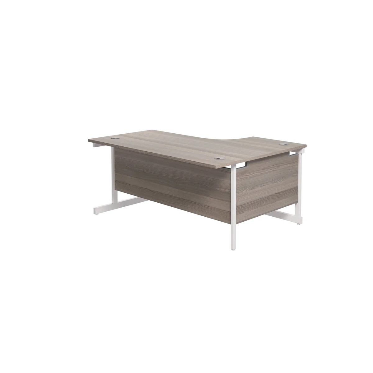 Jemini Radial Left Hand Cantilever Desk 1600x1200x730mm Grey Oak/White KF801852 - Image 3