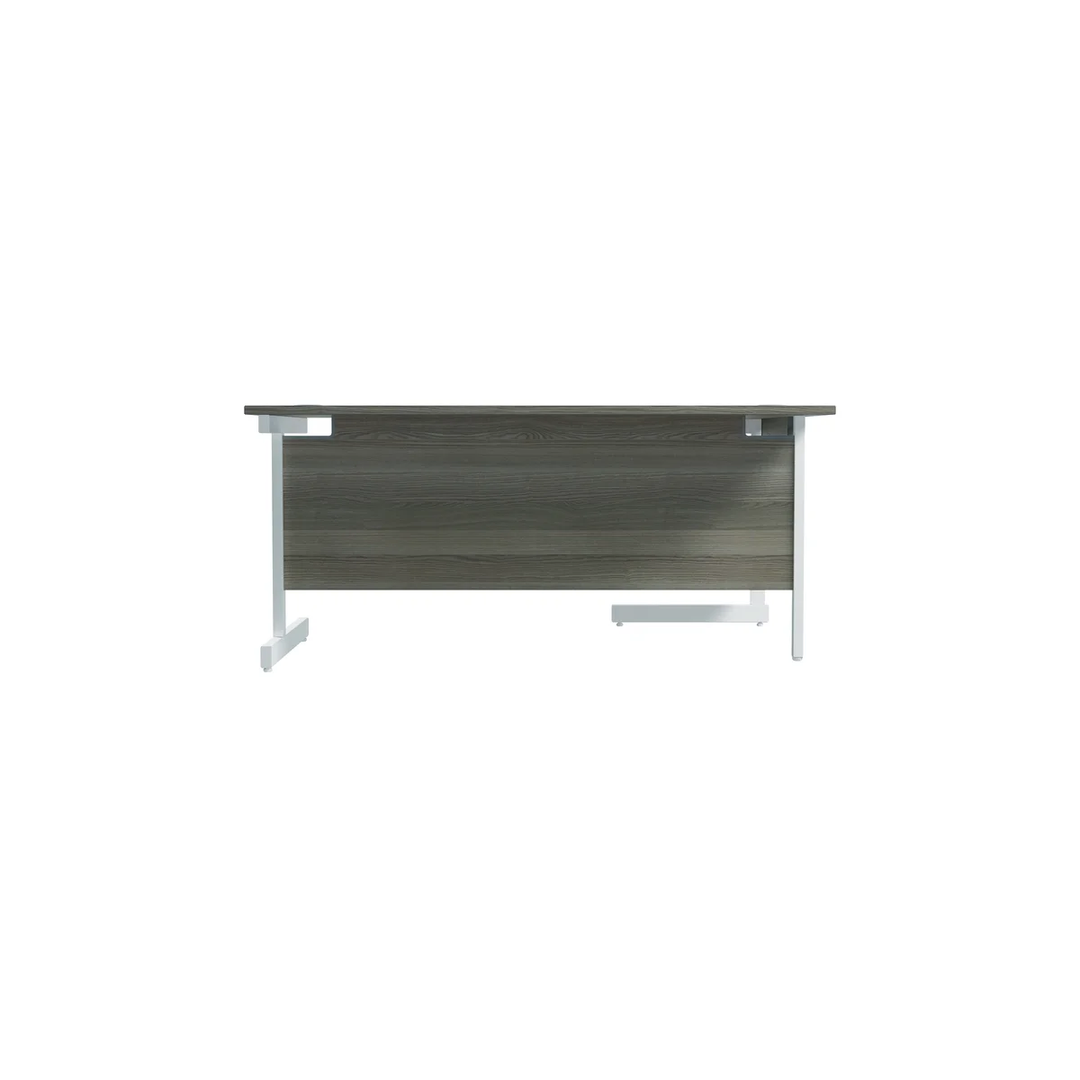 Jemini Radial Left Hand Cantilever Desk 1600x1200x730mm Grey Oak/White KF801852 - Image 4
