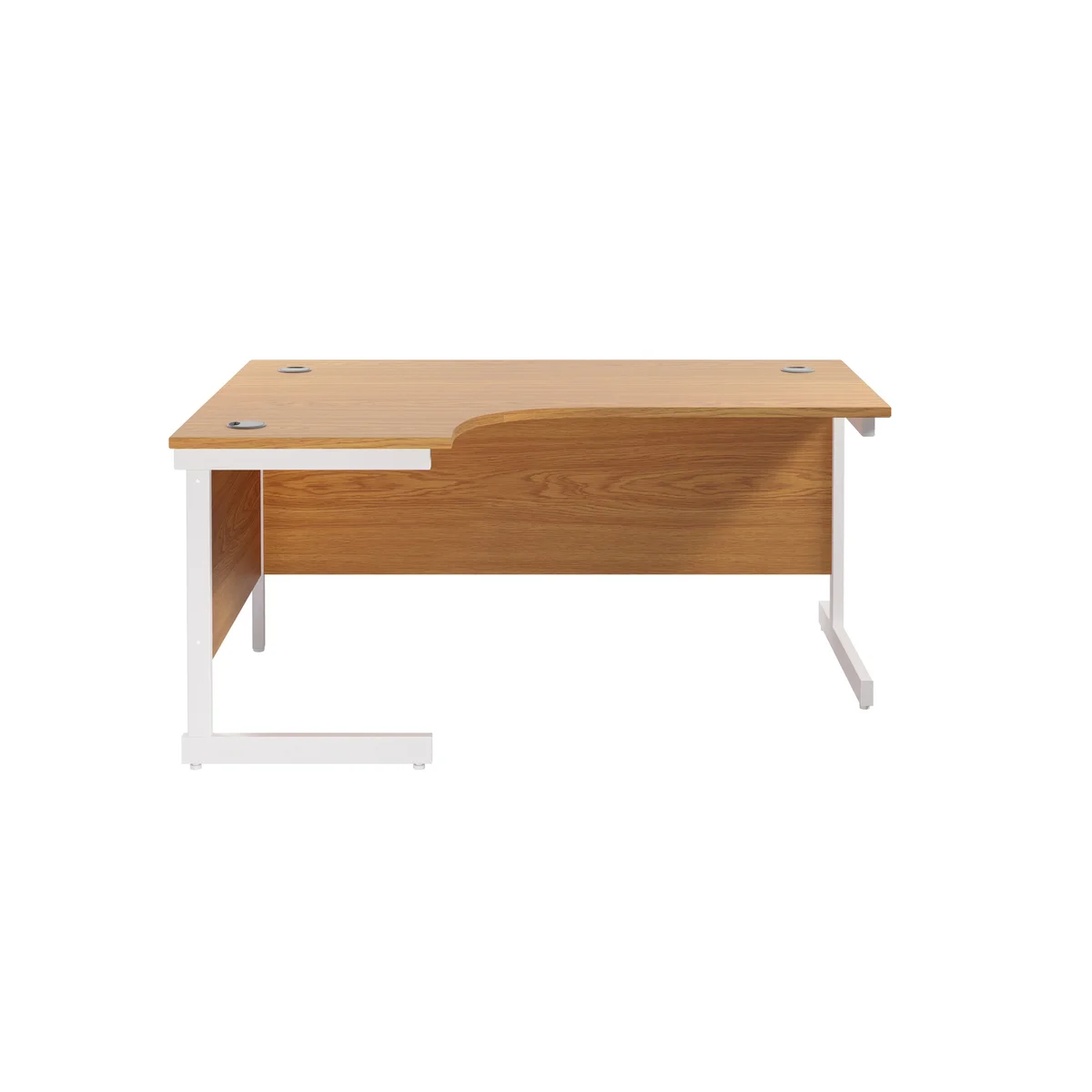 Jemini Radial Left Hand Cantilever Desk 1600x1200x730mm Nova Oak/White KF801868 - Image 2