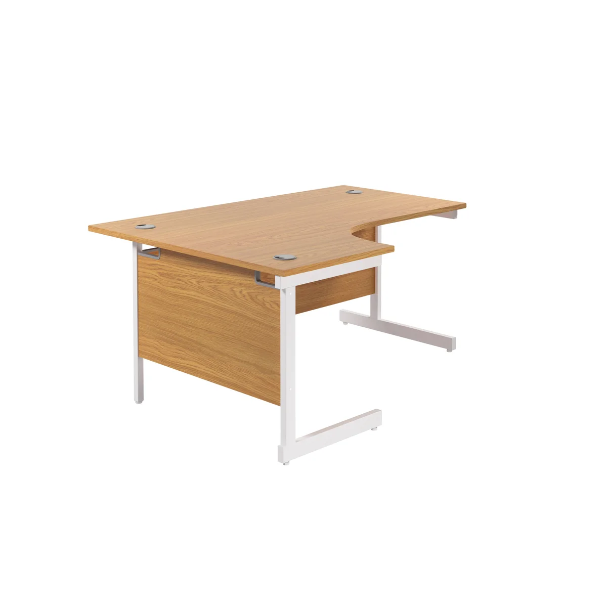 Jemini Radial Left Hand Cantilever Desk 1600x1200x730mm Nova Oak/White KF801868 - Image 3