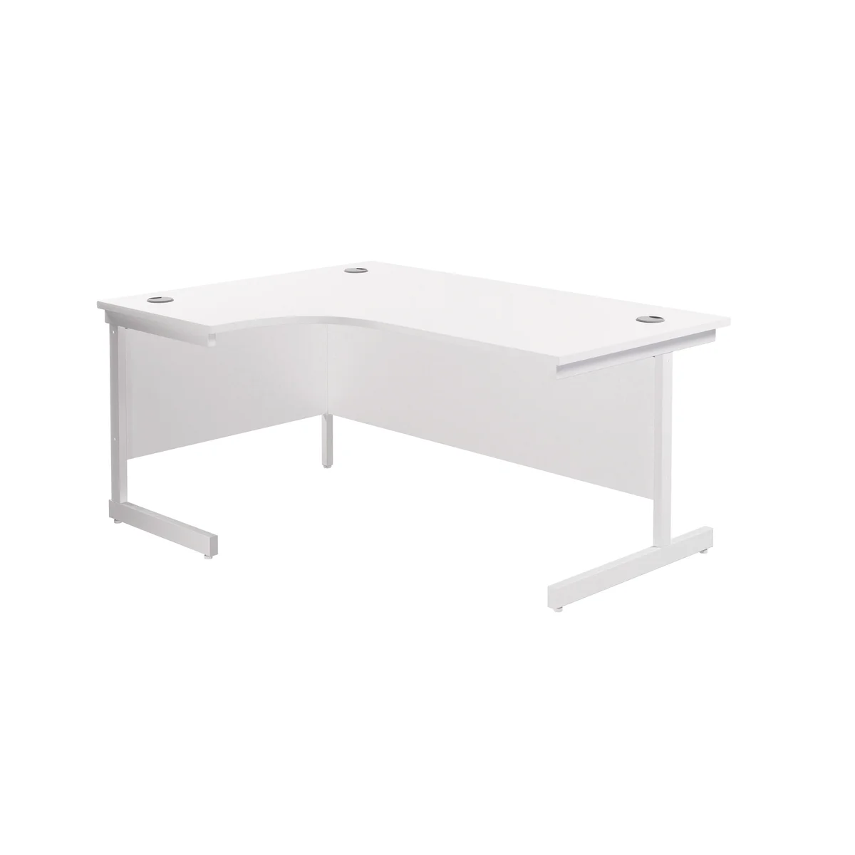 Jemini Radial Left Hand Cantilever Desk 1600x1200x730mm Nova Oak/White KF801874 - Image 1