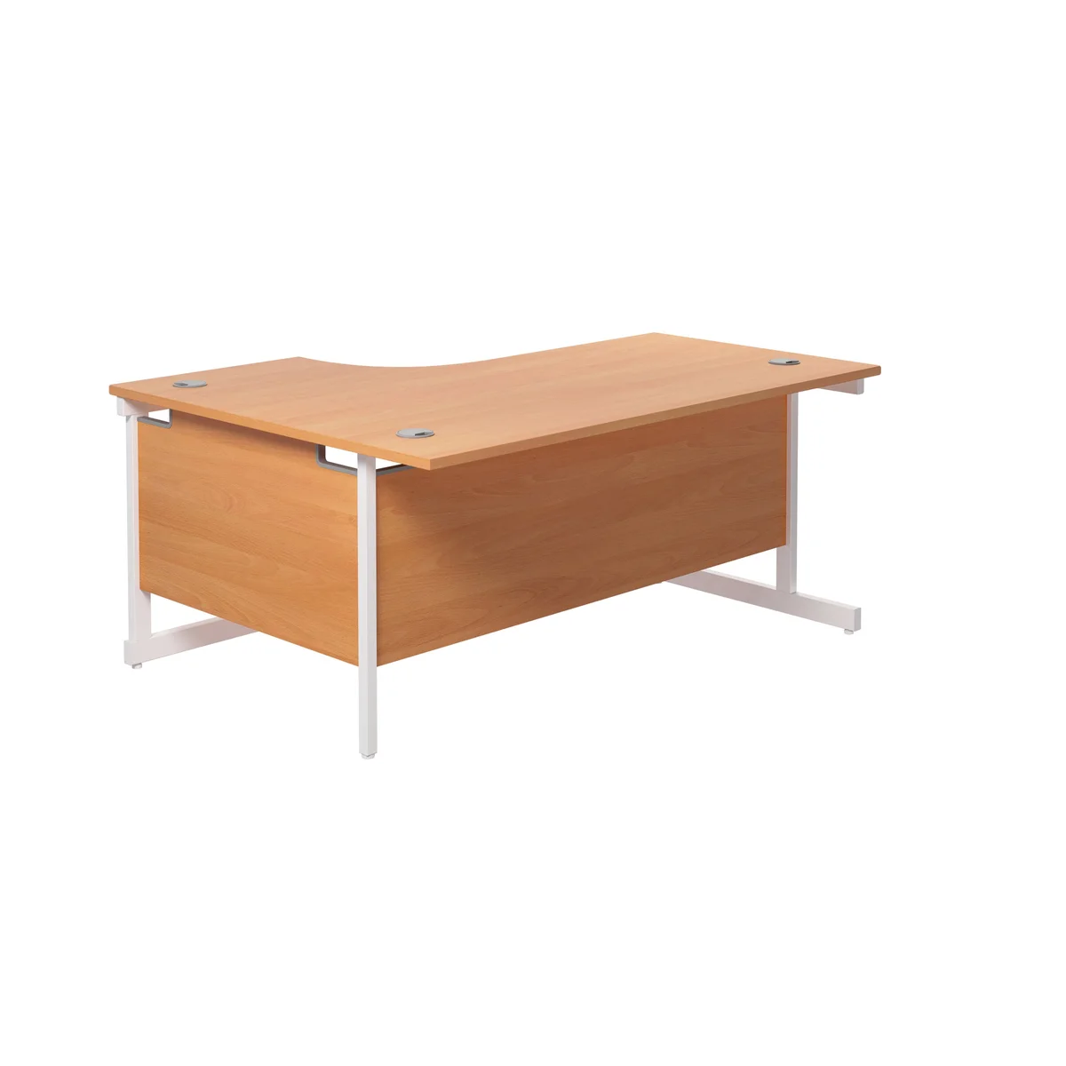 Jemini Radial Right Hand Cantilever Desk 1600x1200x730mm Beech/White KF801901 - Image 2