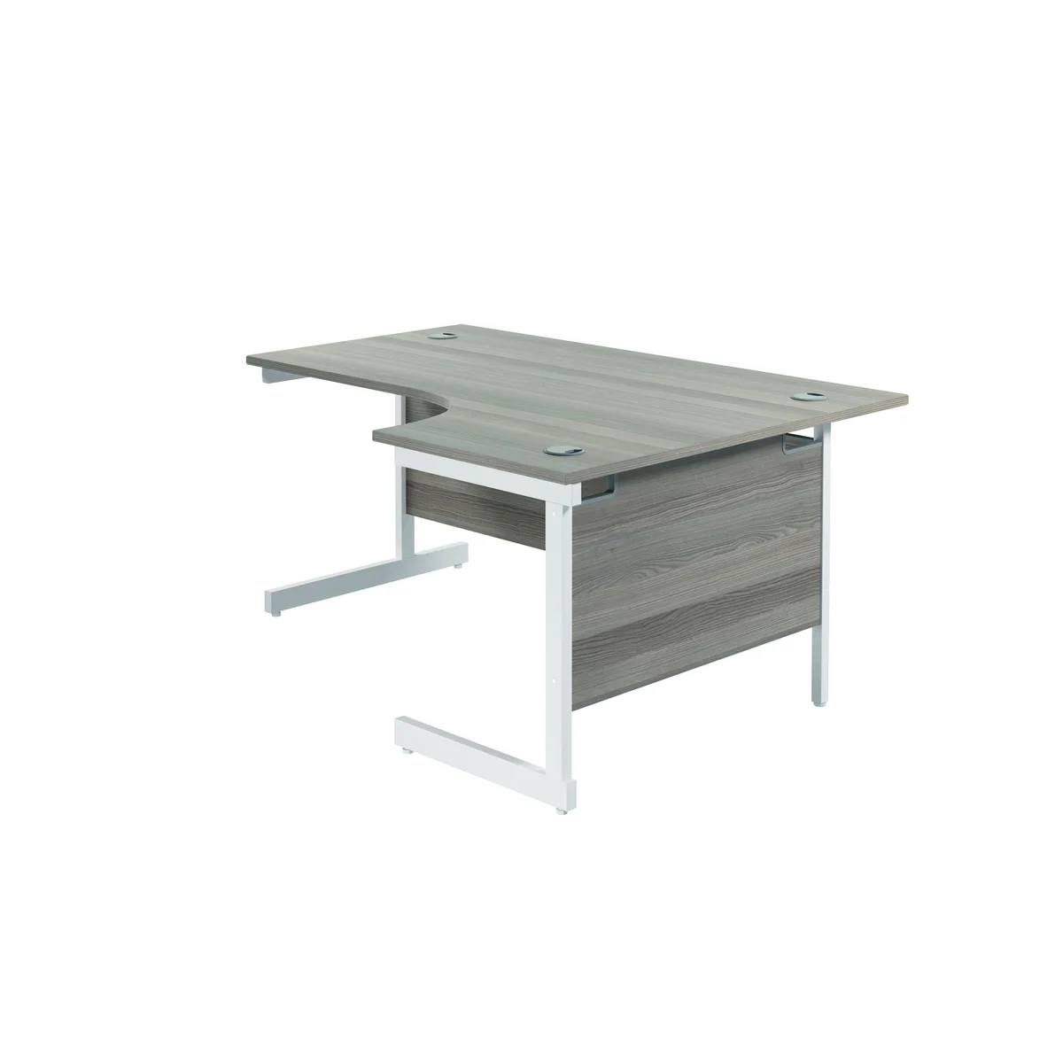 Jemini Radial Right Hand Cantilever Desk 1600x1200x730mm Grey Oak KF801917 - Image 4