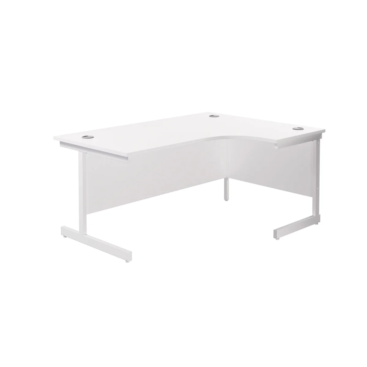 Jemini Radial Right Hand Cantilever Desk 1600x1200x730mm White/White KF801936 - Image 1