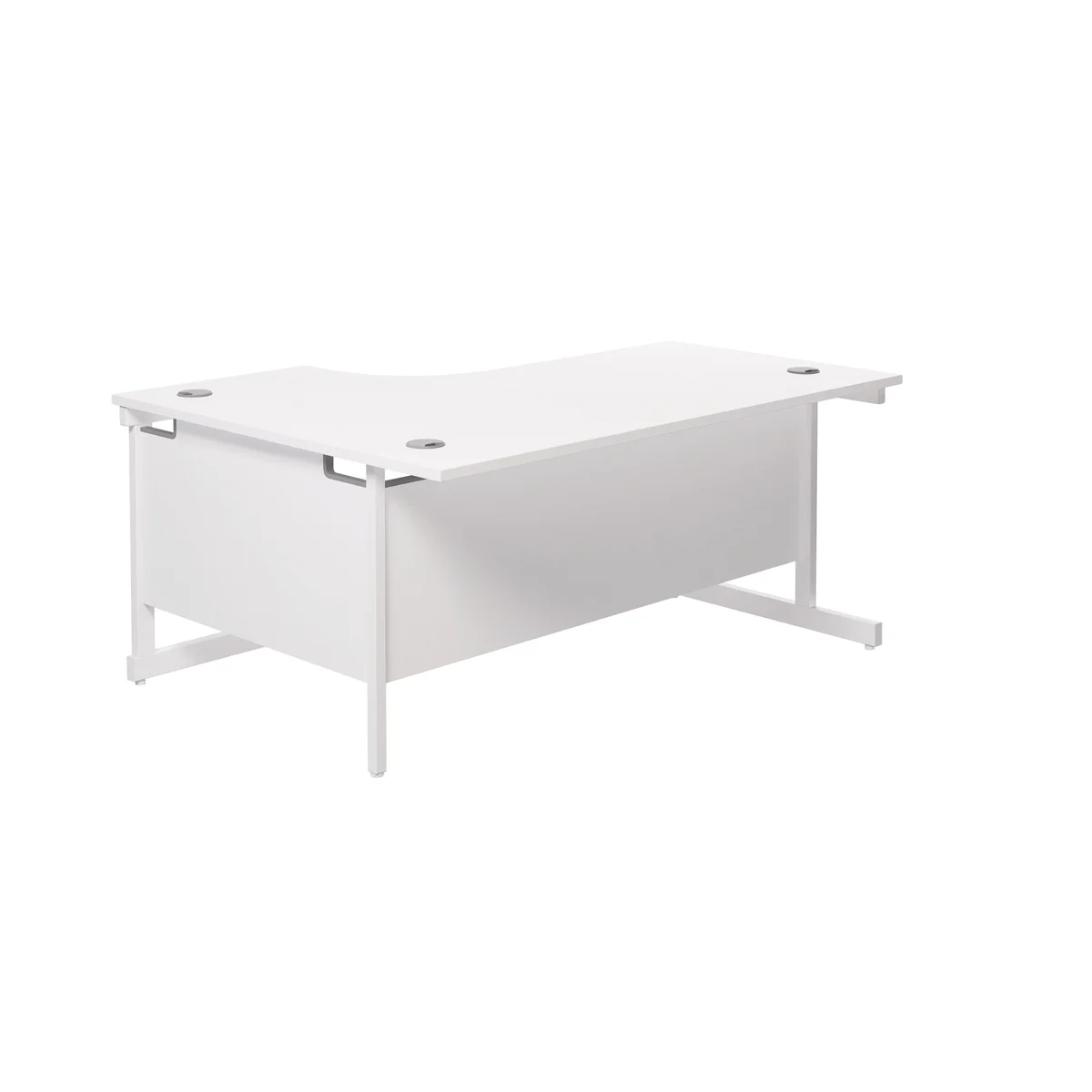 Jemini Radial Right Hand Cantilever Desk 1600x1200x730mm White/White KF801936 - Image 2