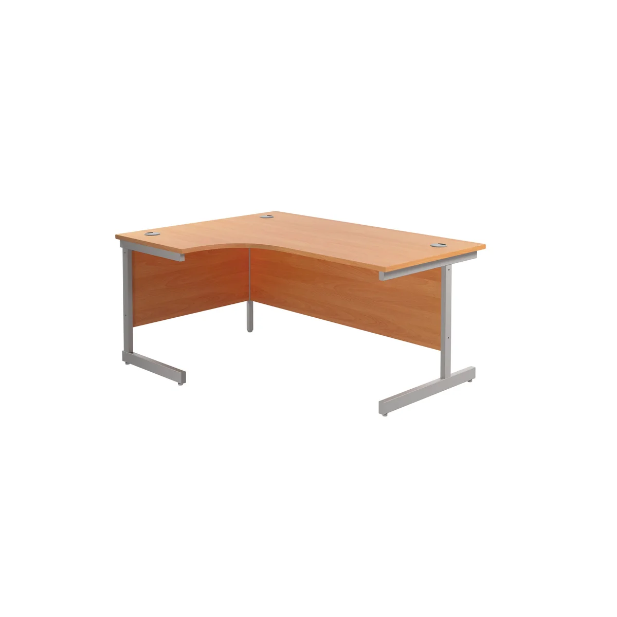 Jemini Radial Left Hand Cantilever Desk 1800x1200x730mm Beech/Silver KF801964 - Image 1