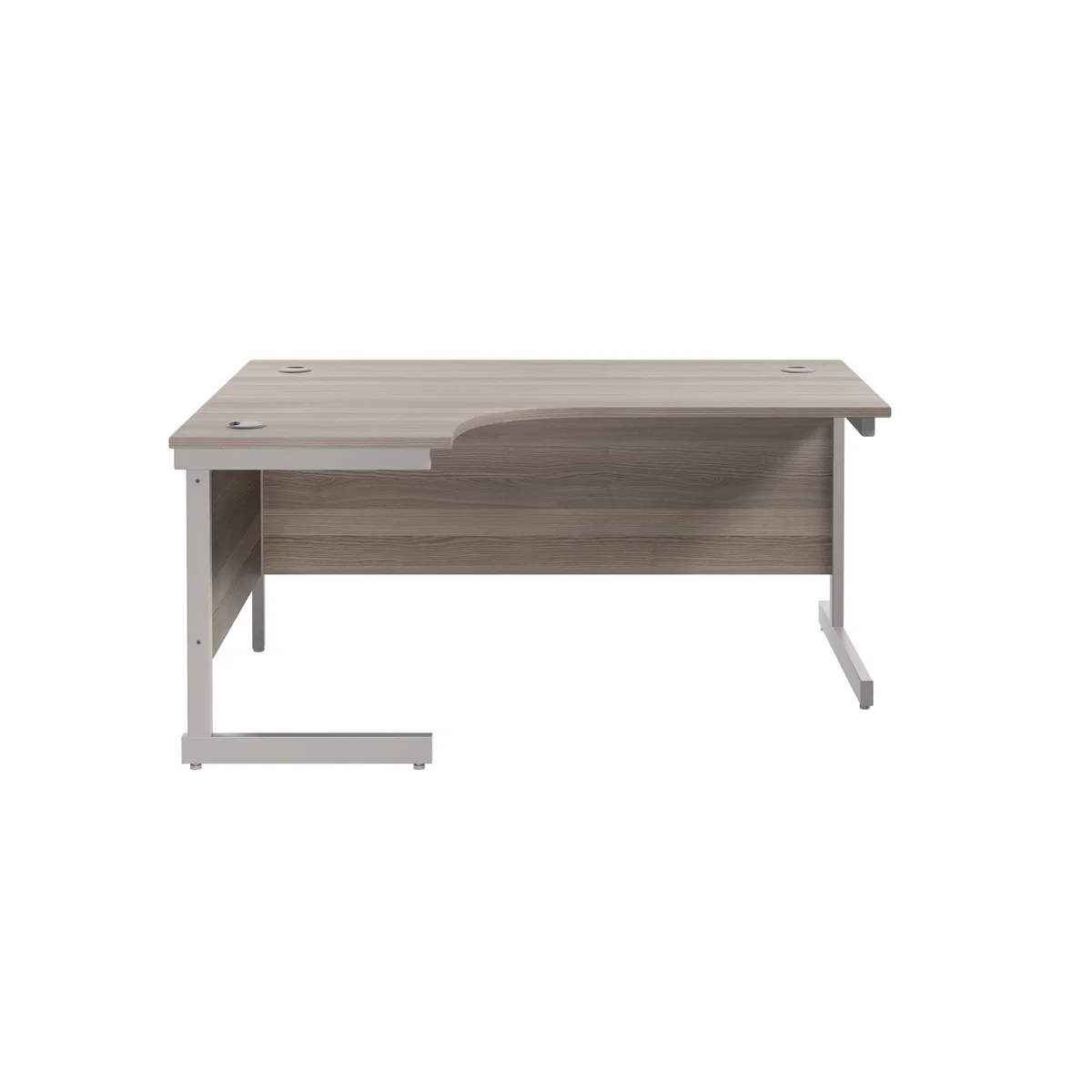 Jemini Radial Left Hand Cantilever Desk 1800x1200x730mm Grey Oak/Silver KF801970 - Image 2