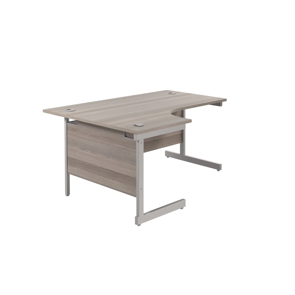 Jemini Radial Left Hand Cantilever Desk 1800x1200x730mm Grey Oak/Silver KF801970 - Image 3