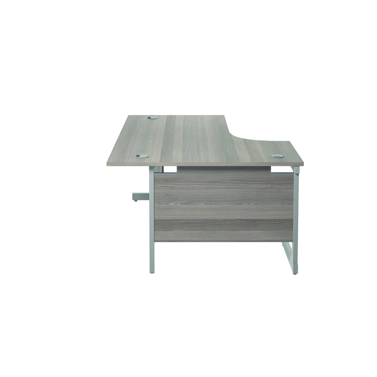 Jemini Radial Left Hand Cantilever Desk 1800x1200x730mm Grey Oak/Silver KF801970 - Image 4