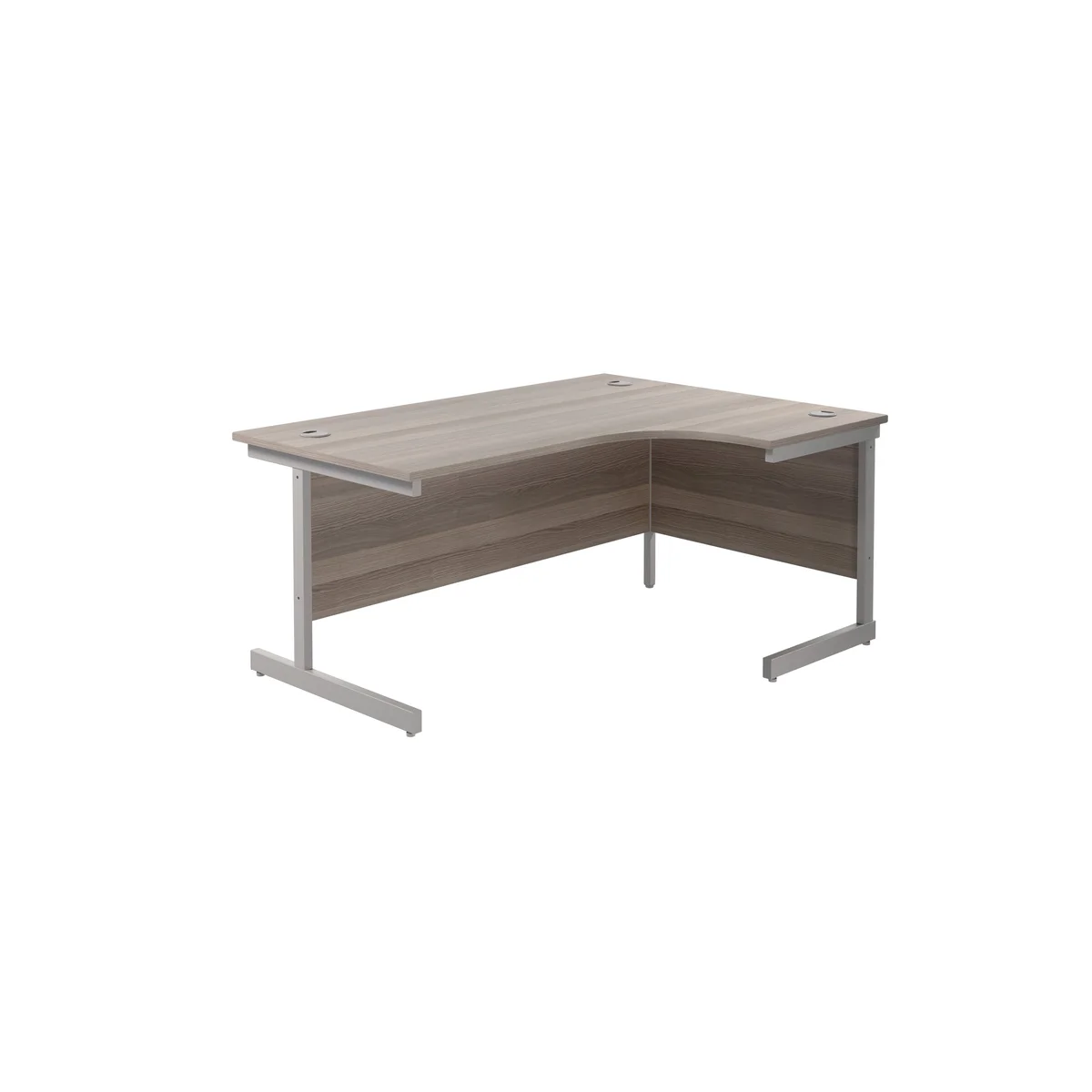 Jemini Radial Right Hand Cantilever Desk 1800x1200x730mm Grey Oak/Silver KF802039 - Image 1