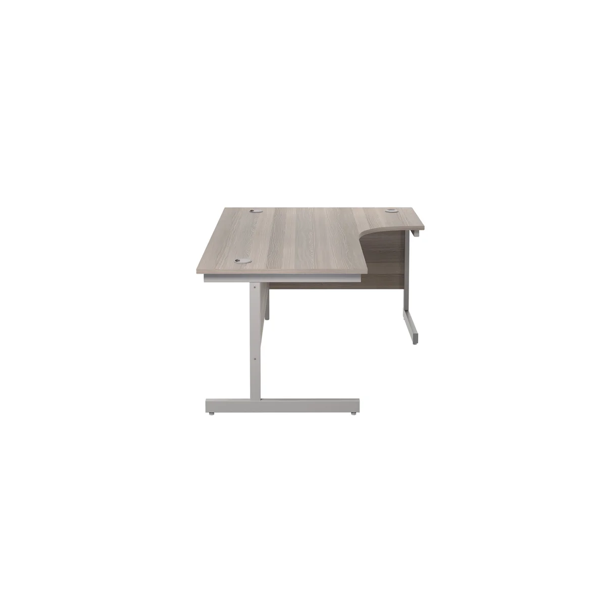 Jemini Radial Right Hand Cantilever Desk 1800x1200x730mm Grey Oak/Silver KF802039 - Image 2