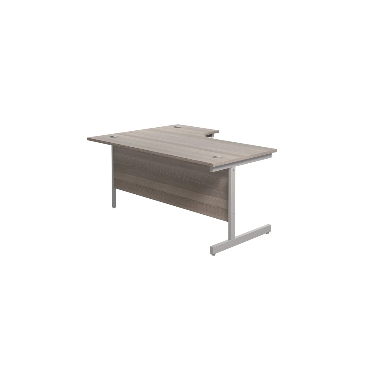 Jemini Radial Right Hand Cantilever Desk 1800x1200x730mm Grey Oak/Silver KF802039 - Image 3