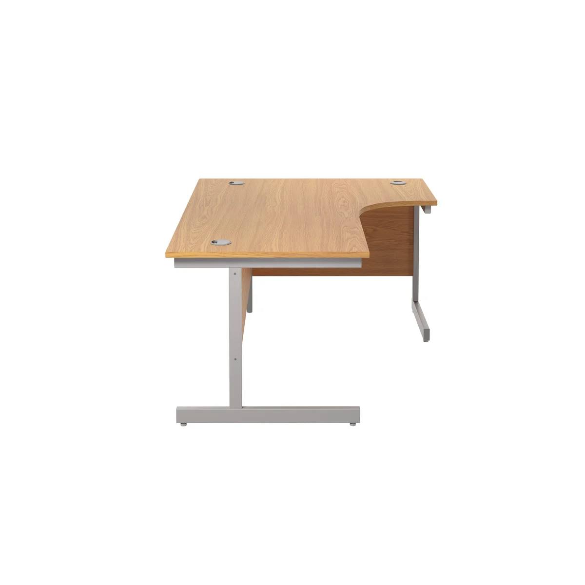 Jemini Radial Right Hand Cantilever Desk 1800x1200x730mm Nova Oak/Silver KF802045 - Image 2