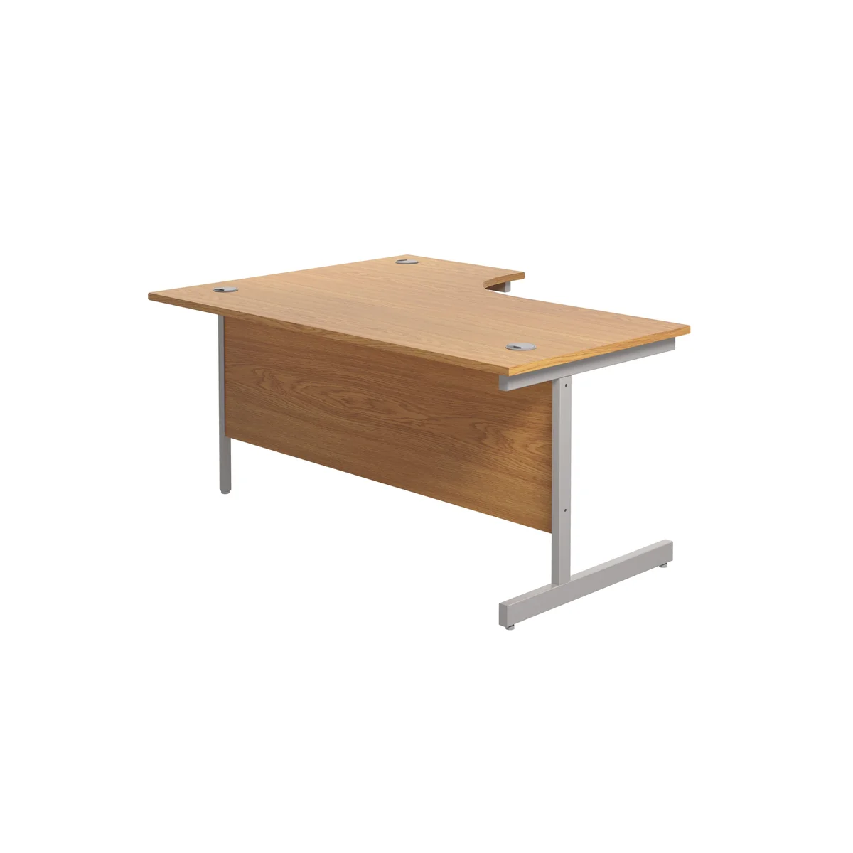 Jemini Radial Right Hand Cantilever Desk 1800x1200x730mm Nova Oak/Silver KF802045 - Image 3
