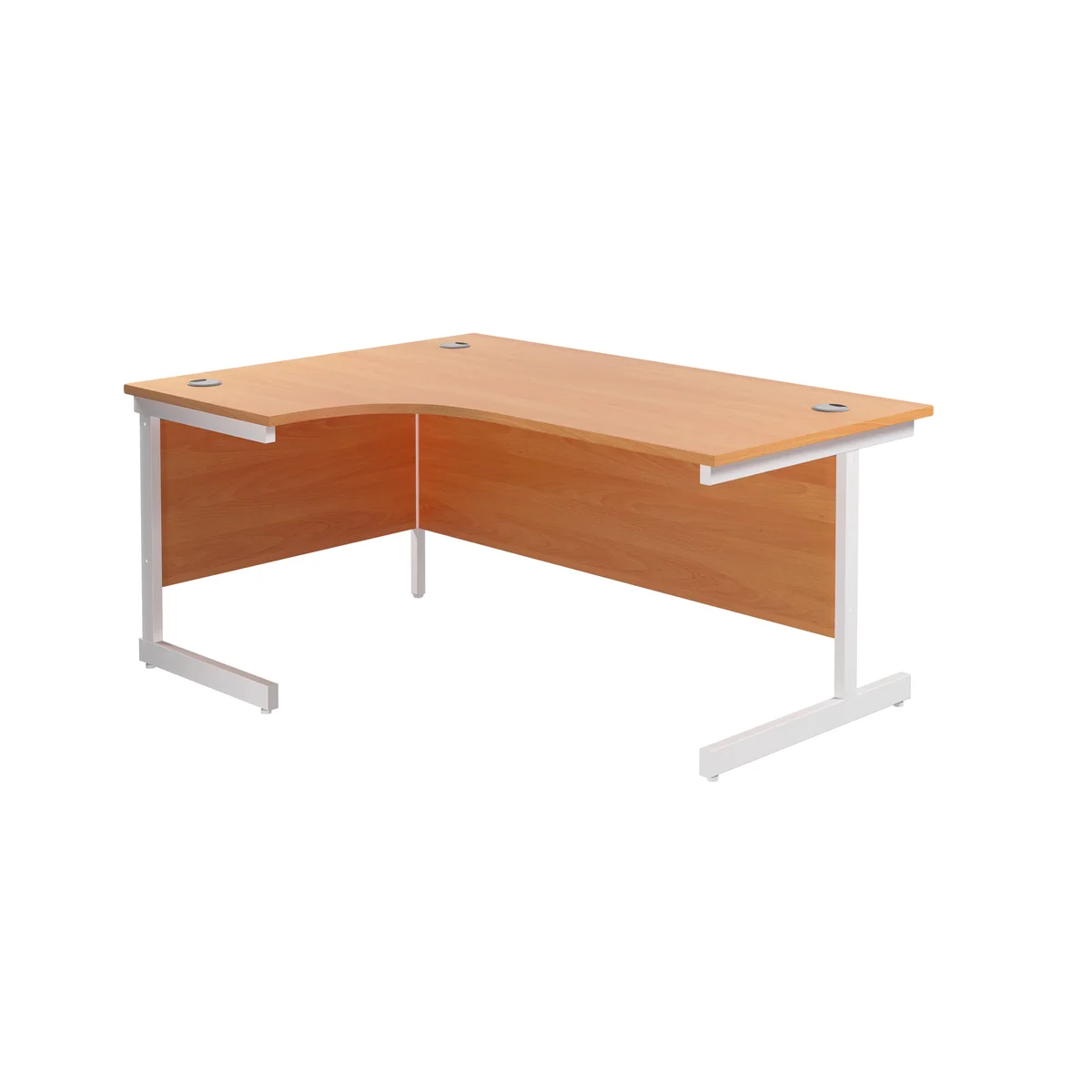 Jemini Radial Left Hand Cantilever Desk 1800x1200x730mm Beech/White KF802089 - Image 1