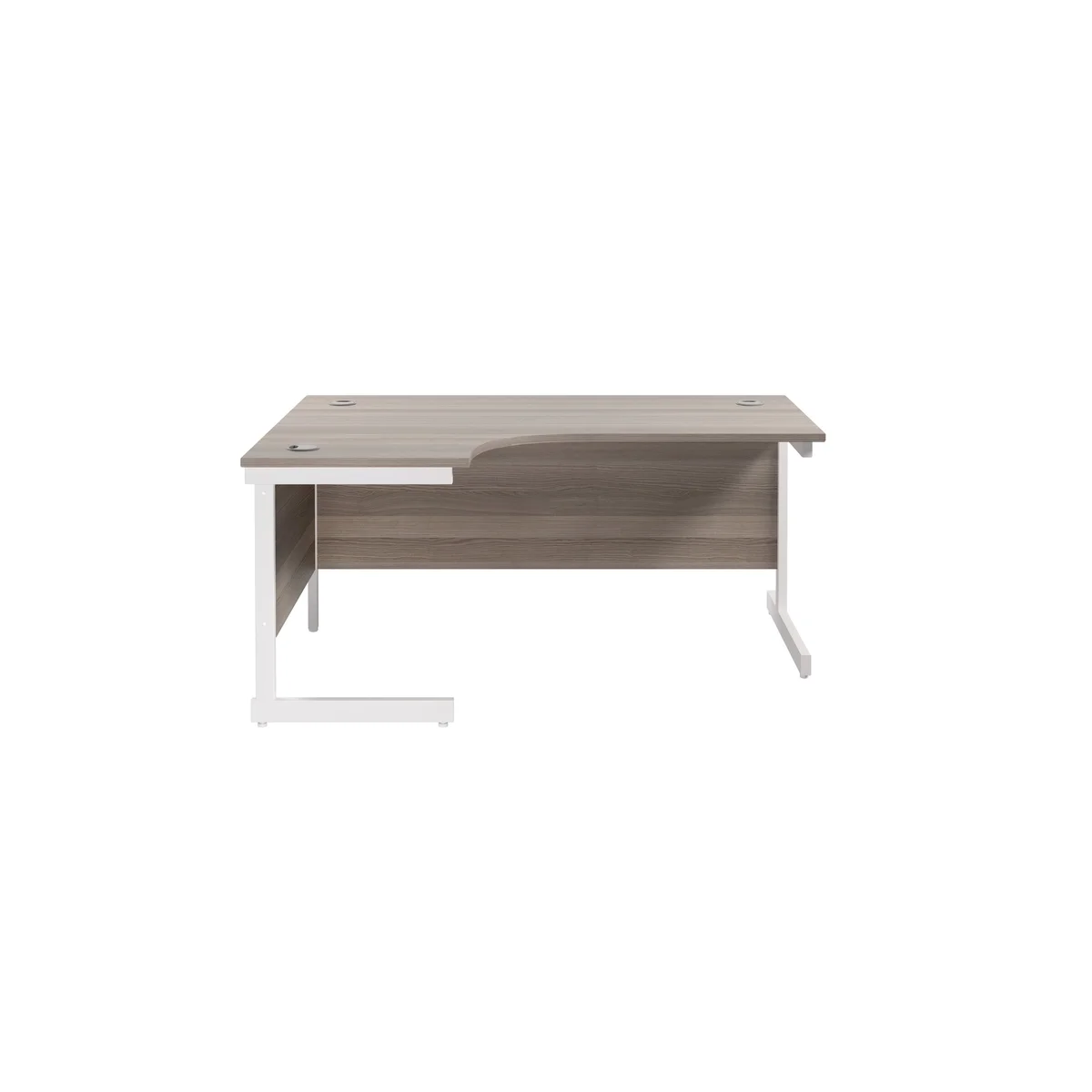 Jemini Radial Left Hand Cantilever Desk 1800x1200x730mm Grey Oak/White KF802095 - Image 2