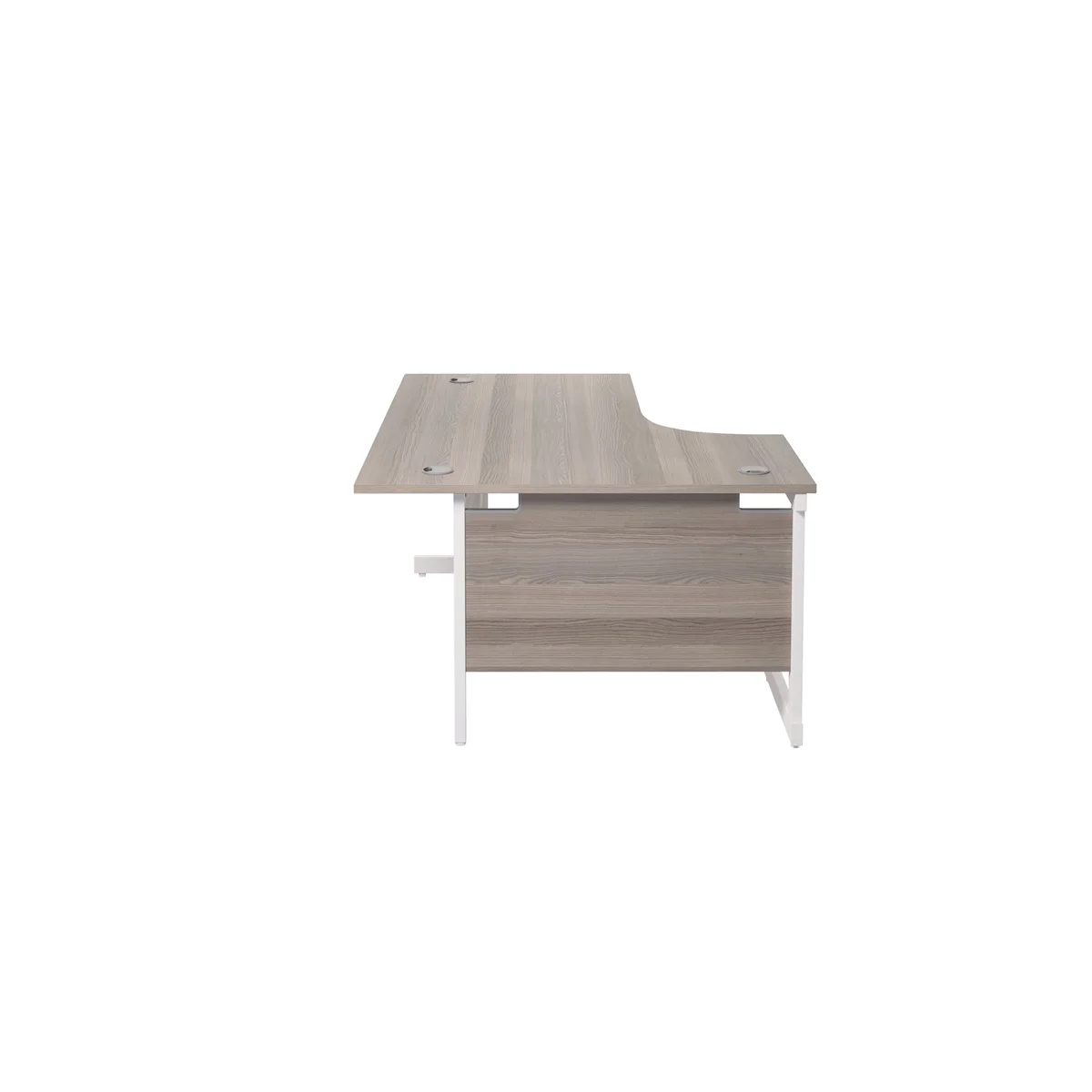 Jemini Radial Left Hand Cantilever Desk 1800x1200x730mm Grey Oak/White KF802095 - Image 3