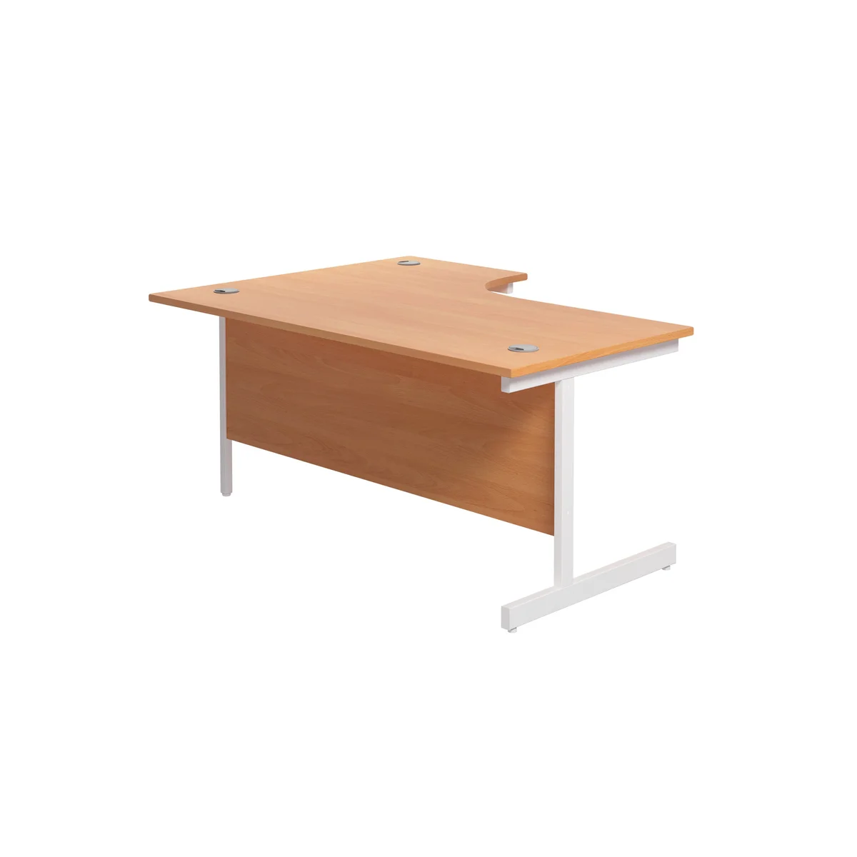 Jemini Radial Right Hand Cantilever Desk 1800x1200x730mm Beech/White KF802141 - Image 3