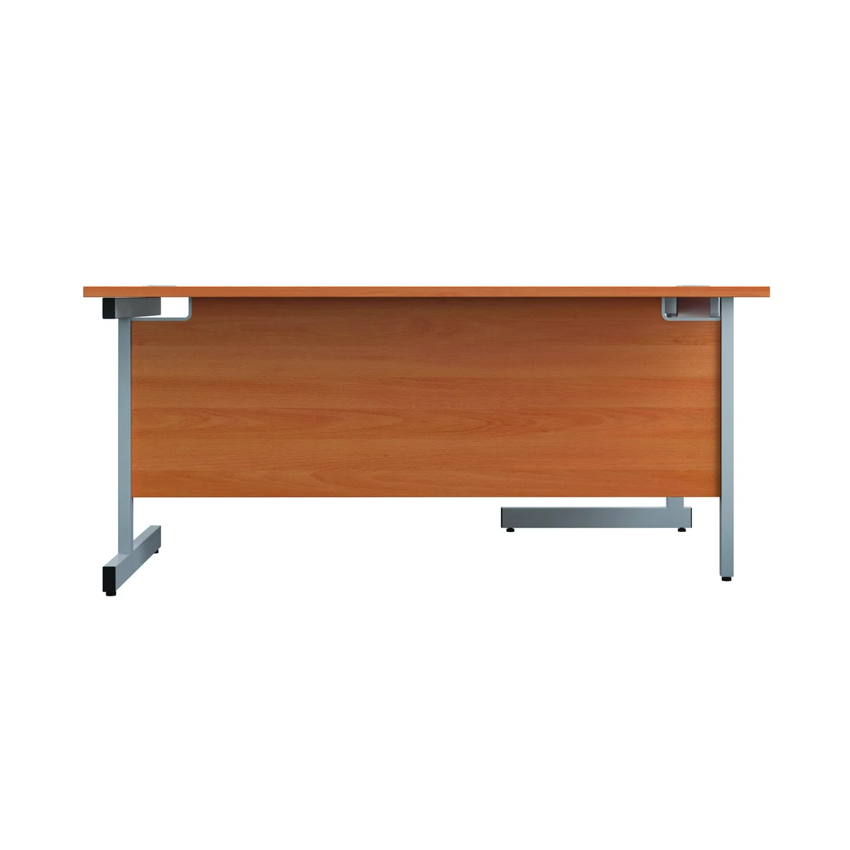 First Radial Left Hand Desk 1600x1200x730mm Beech/Silver KF803010 - Image 4