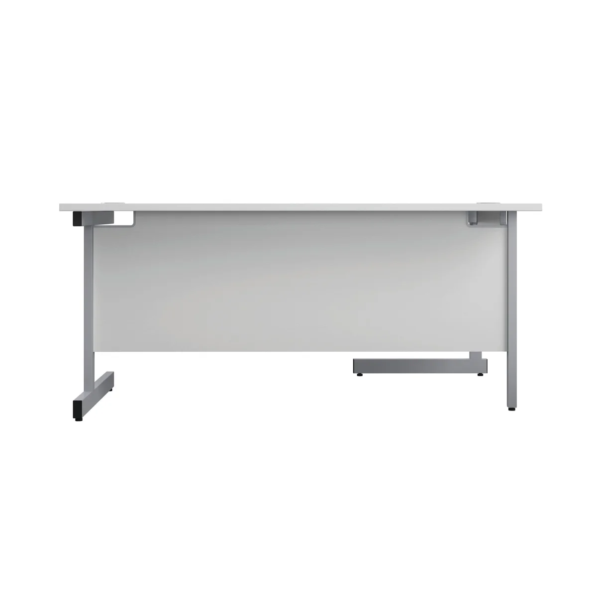 First Radial Left Hand Desk 1600x1200x730mm White/Silver KF803034 - Image 3