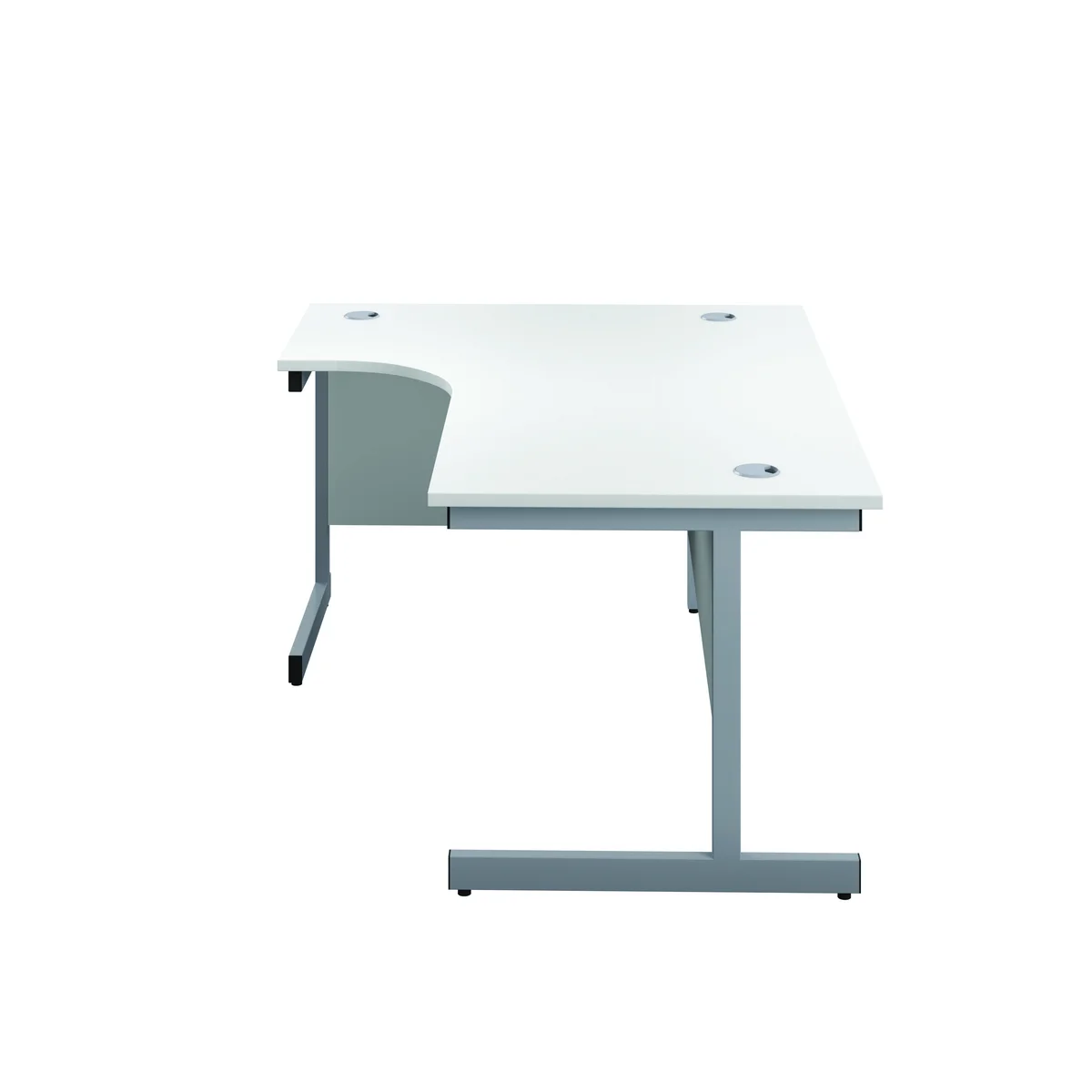 First Radial Left Hand Desk 1600x1200x730mm White/Silver KF803034 - Image 4