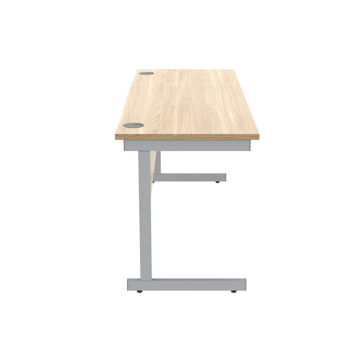 Astin Rectangular Single Upright Cantilever Desk 1600x600x730mm Canadian Oak/Silver KF803037 - Image 2