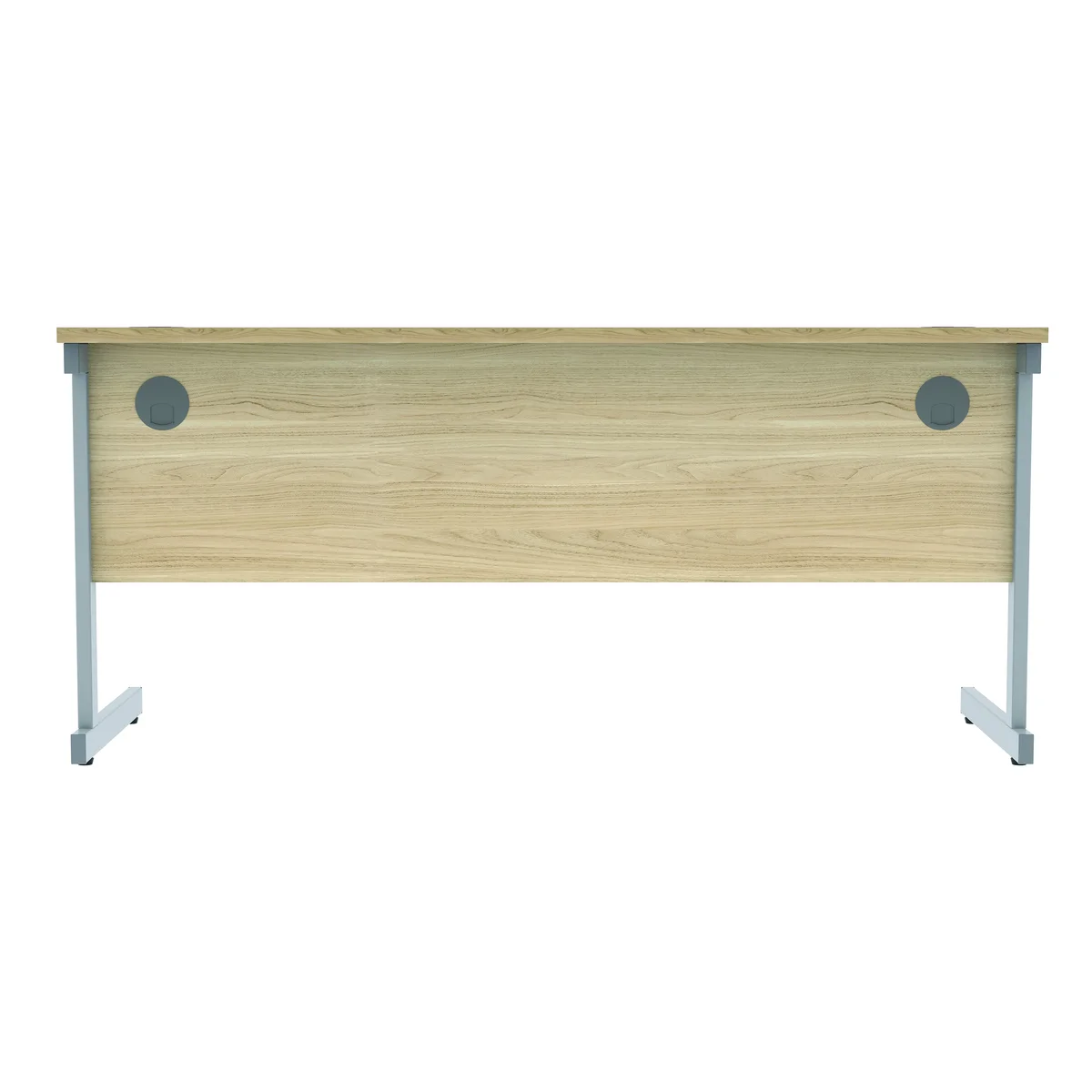 Astin Rectangular Single Upright Cantilever Desk 1600x600x730mm Canadian Oak/Silver KF803037 - Image 4