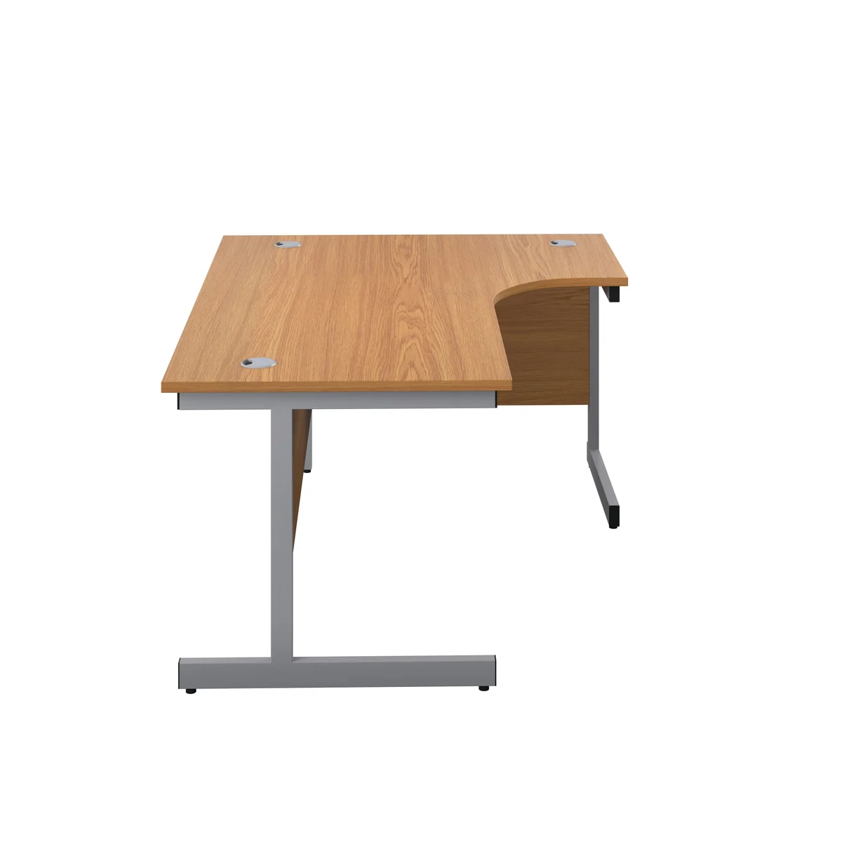 First Radial Right Hand Desk 1600x1200x730mm Nova Oak/Silver KF803058 - Image 2