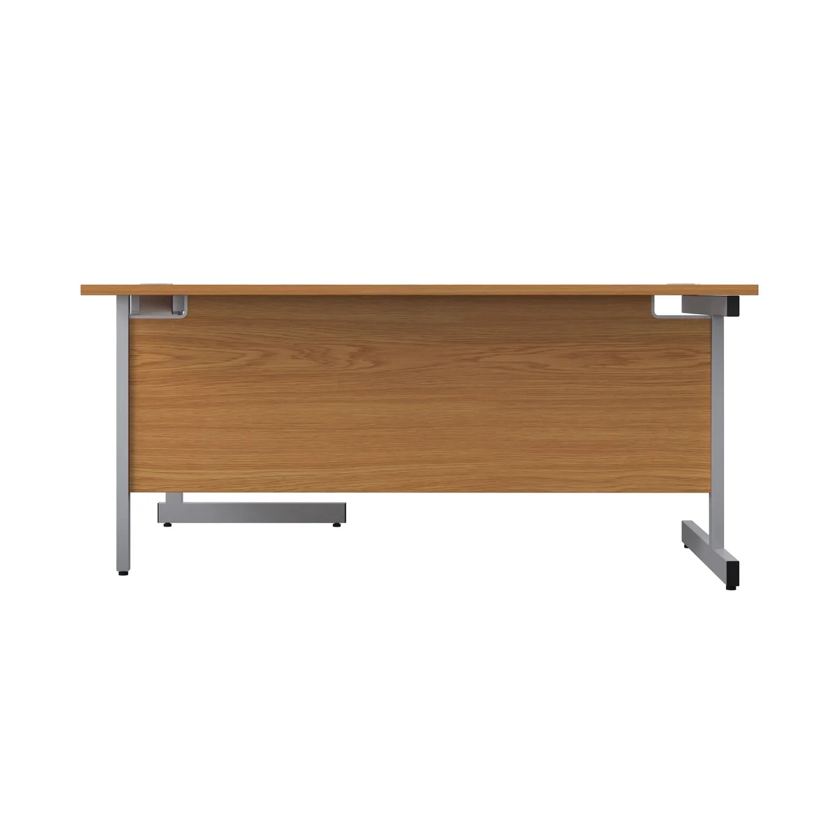 First Radial Right Hand Desk 1600x1200x730mm Nova Oak/Silver KF803058 - Image 3