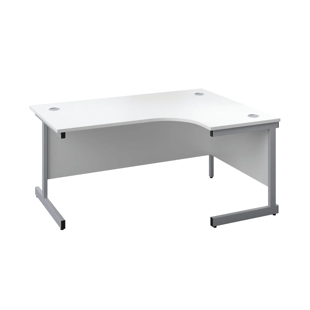 First Radial Right Hand Desk 1600x1200x730mm White/Silver KF803065 - Image 1